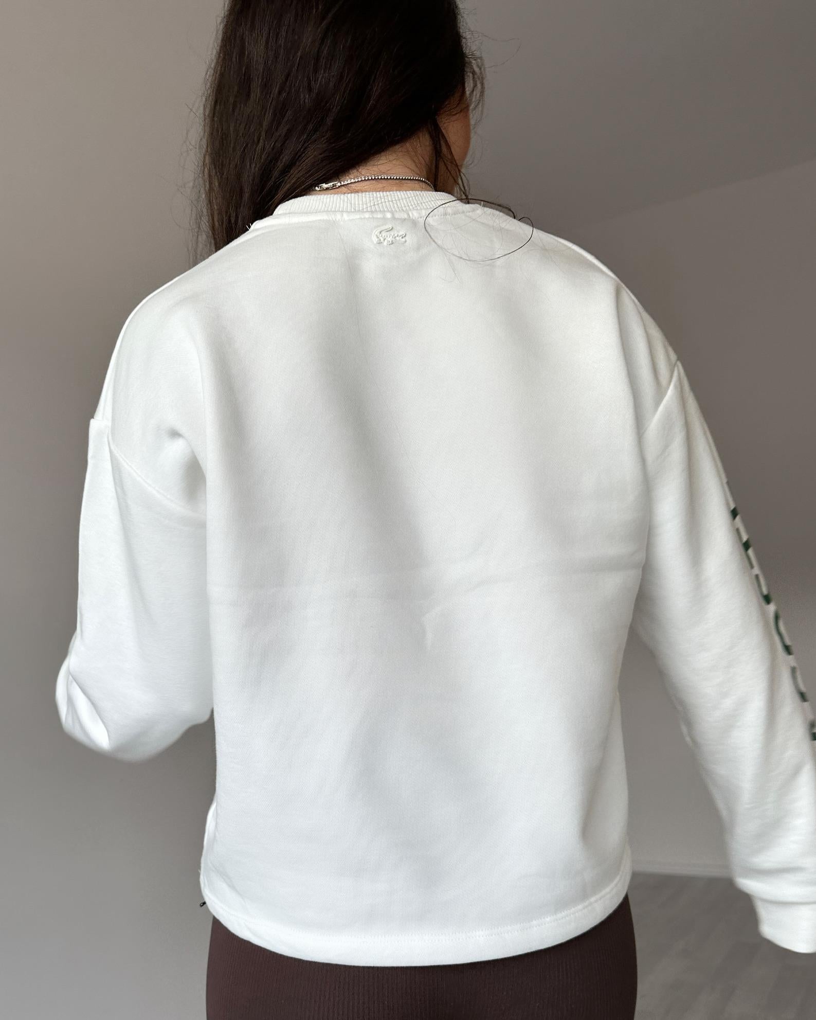Büzgülü Beyaz Sweatshirt