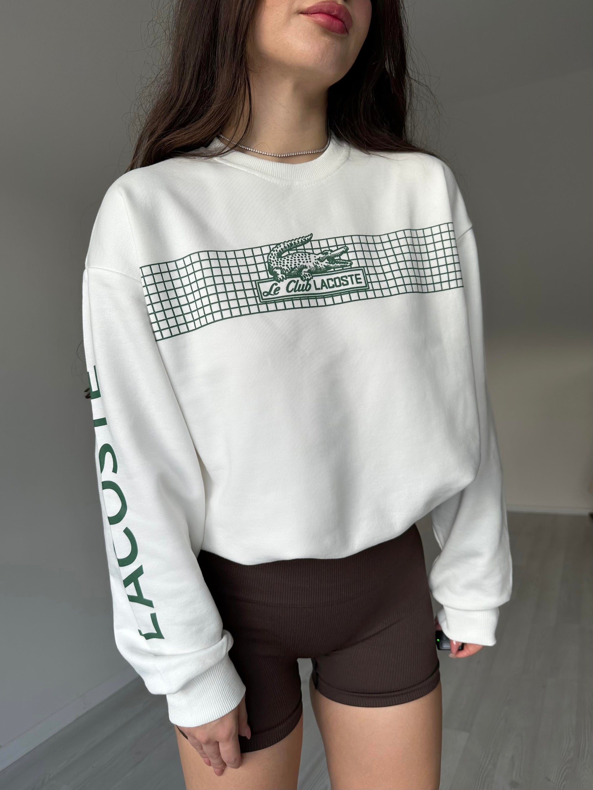 Büzgülü Beyaz Sweatshirt