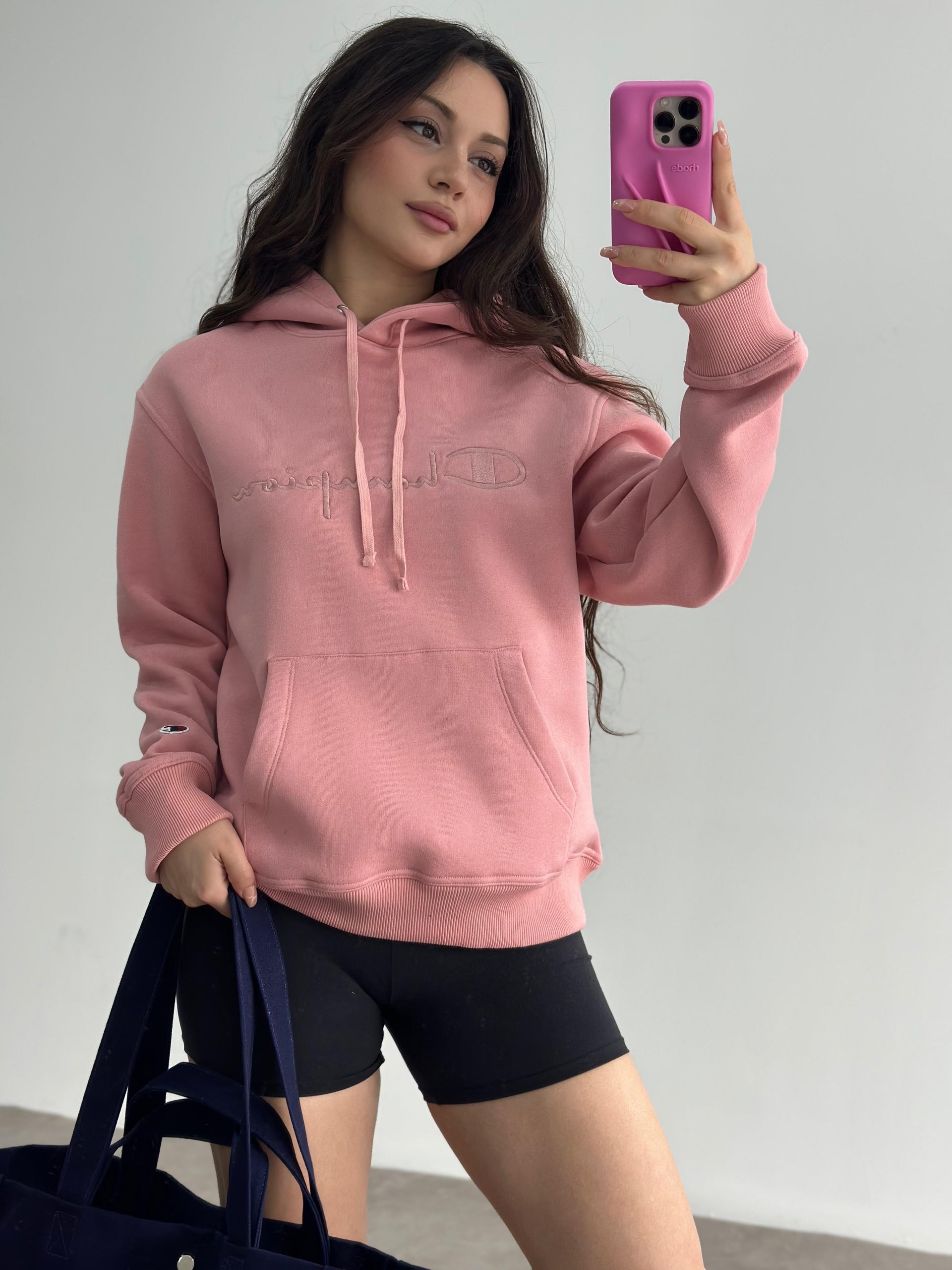 Chmp Kapşonlu Şardonlu Sweatshirt Rose