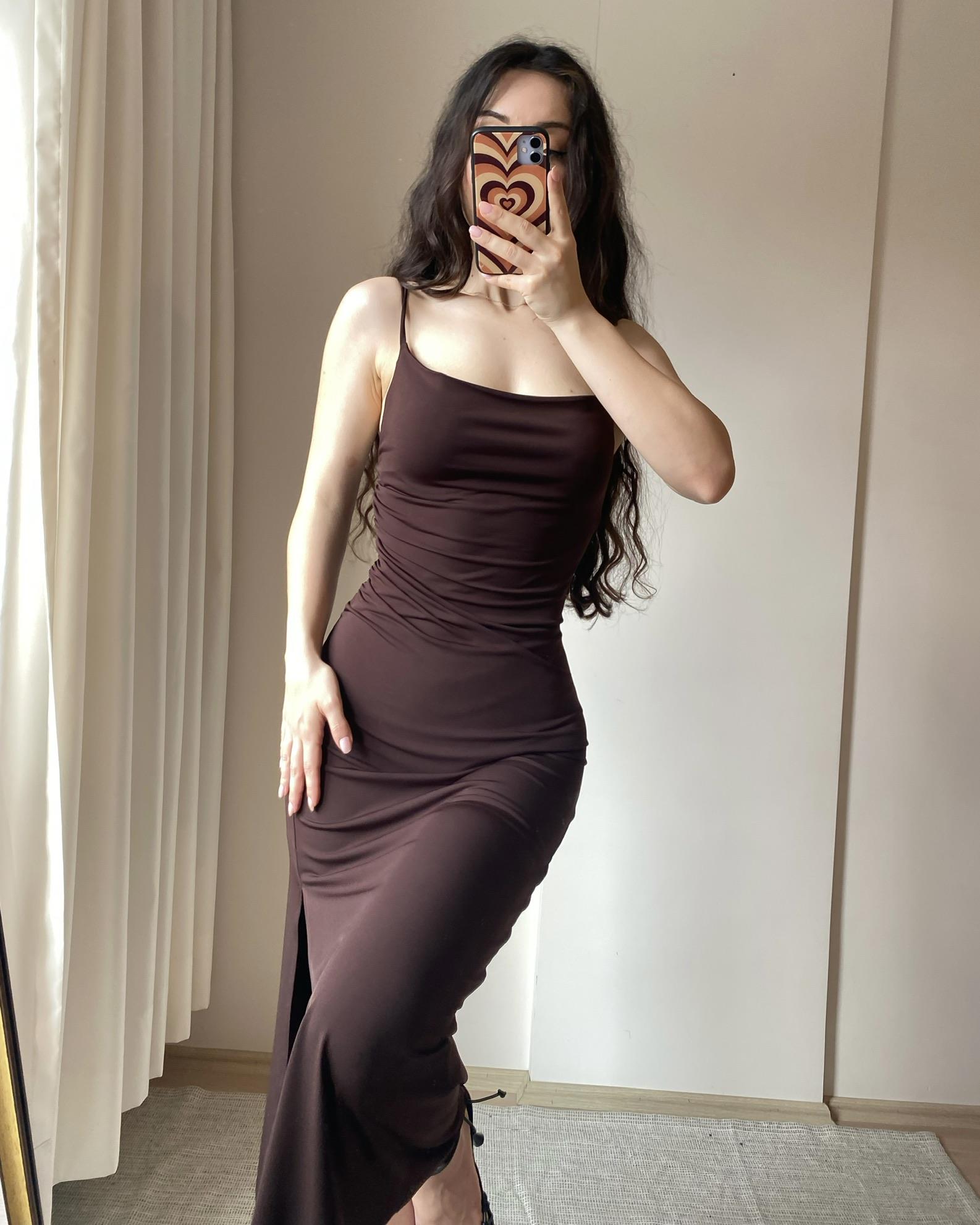 Classy Elbise -acı kahve