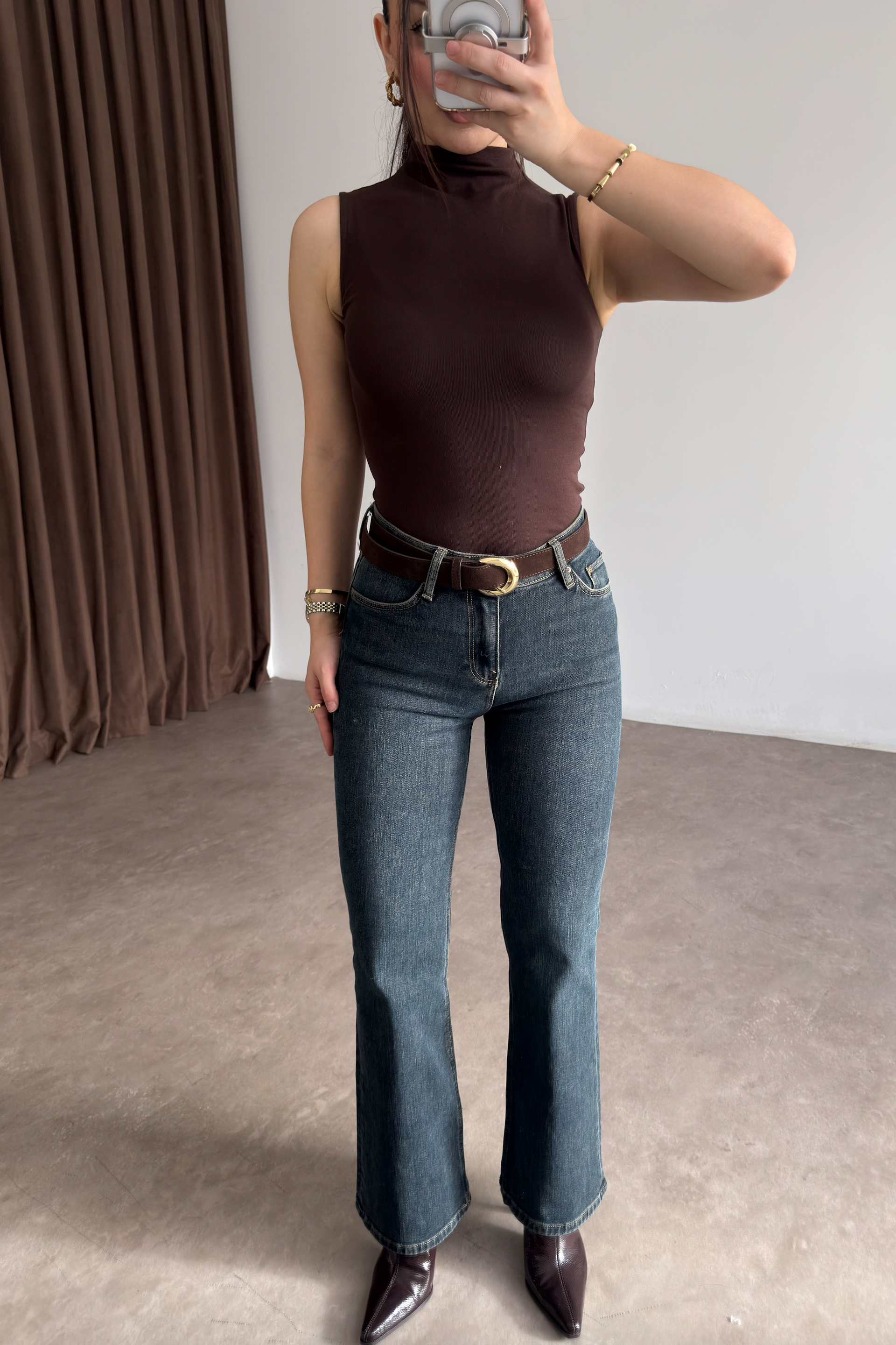 Clns Orj. Vintage Yeşil Flare Jean