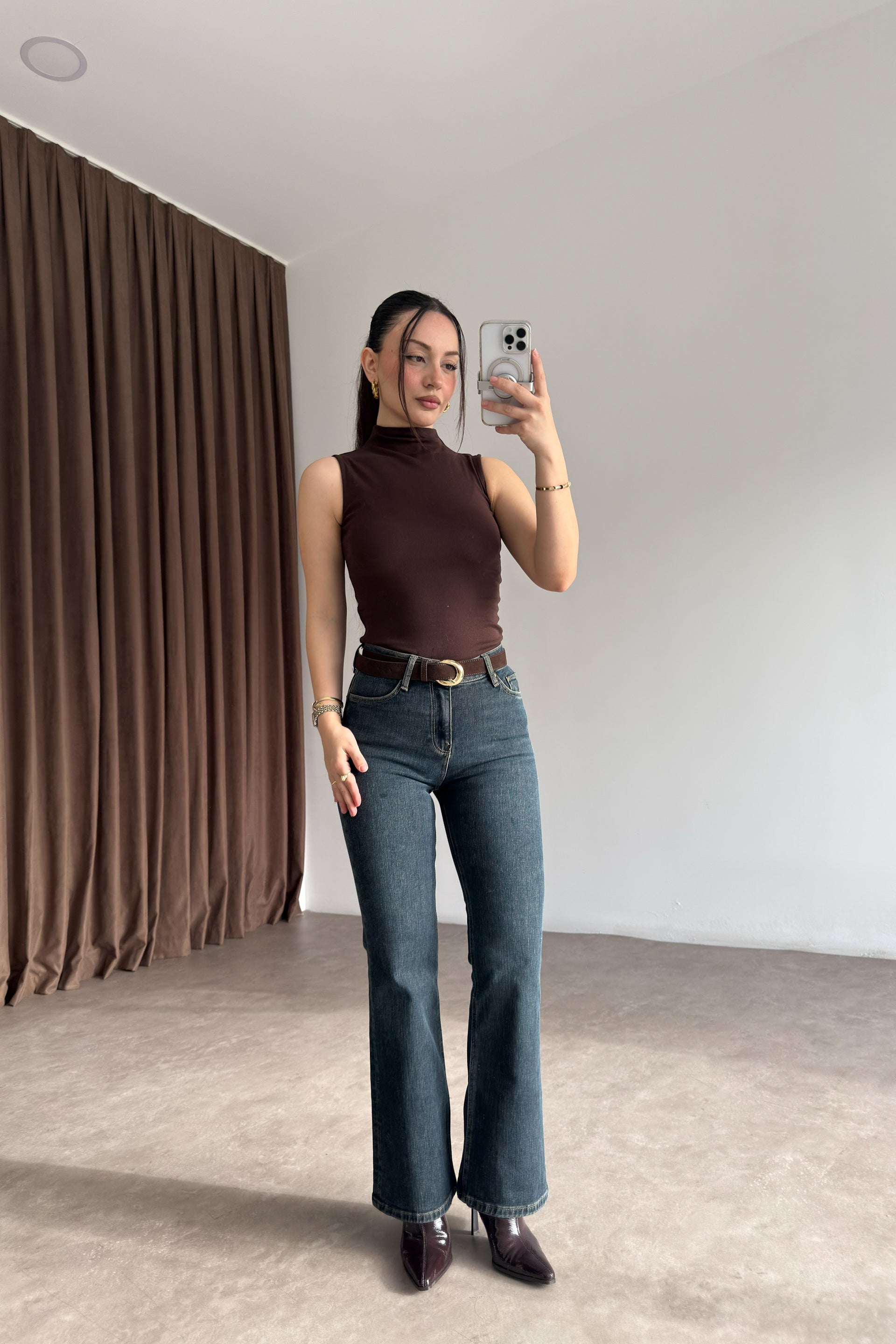 Clns Orj. Vintage Yeşil Flare Jean