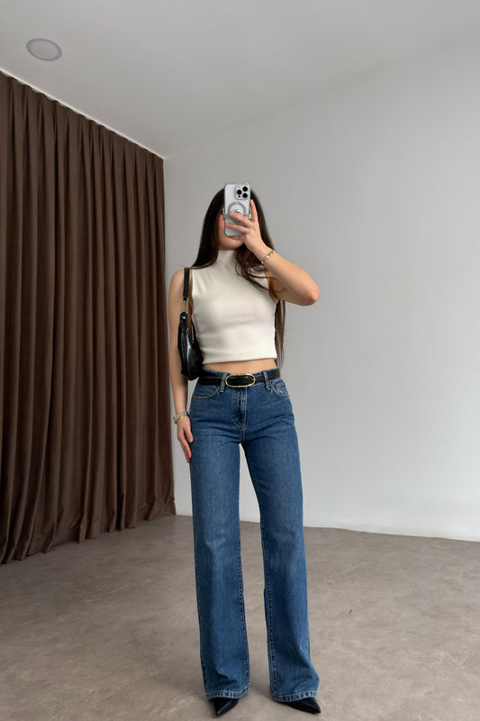 Clns Orj. Orta Mavi Straightleg Jean