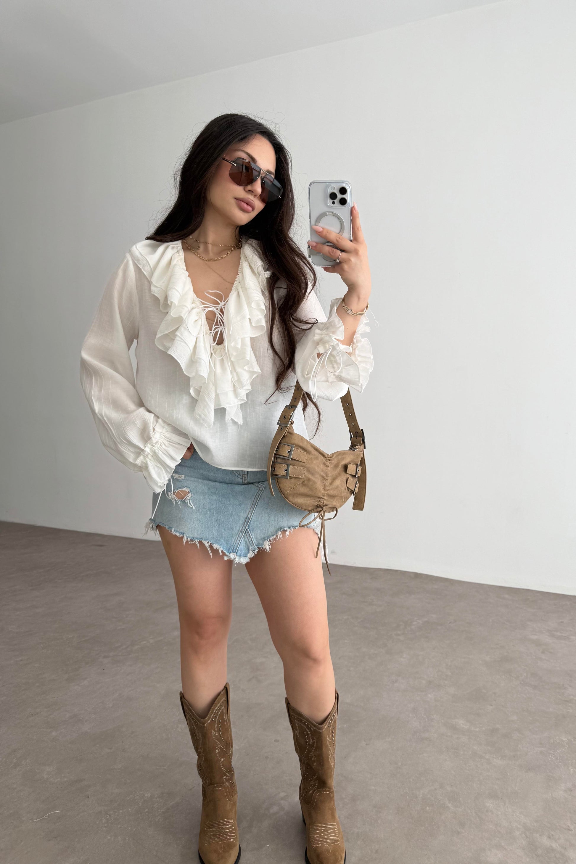 Daisy Bağcıklı Bohem Gömlek
