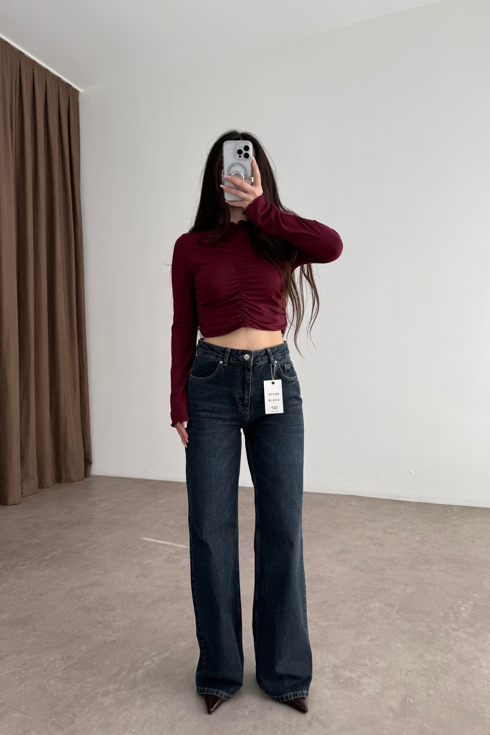 Dilvin Straight Leg Koyu Lacivert Jean