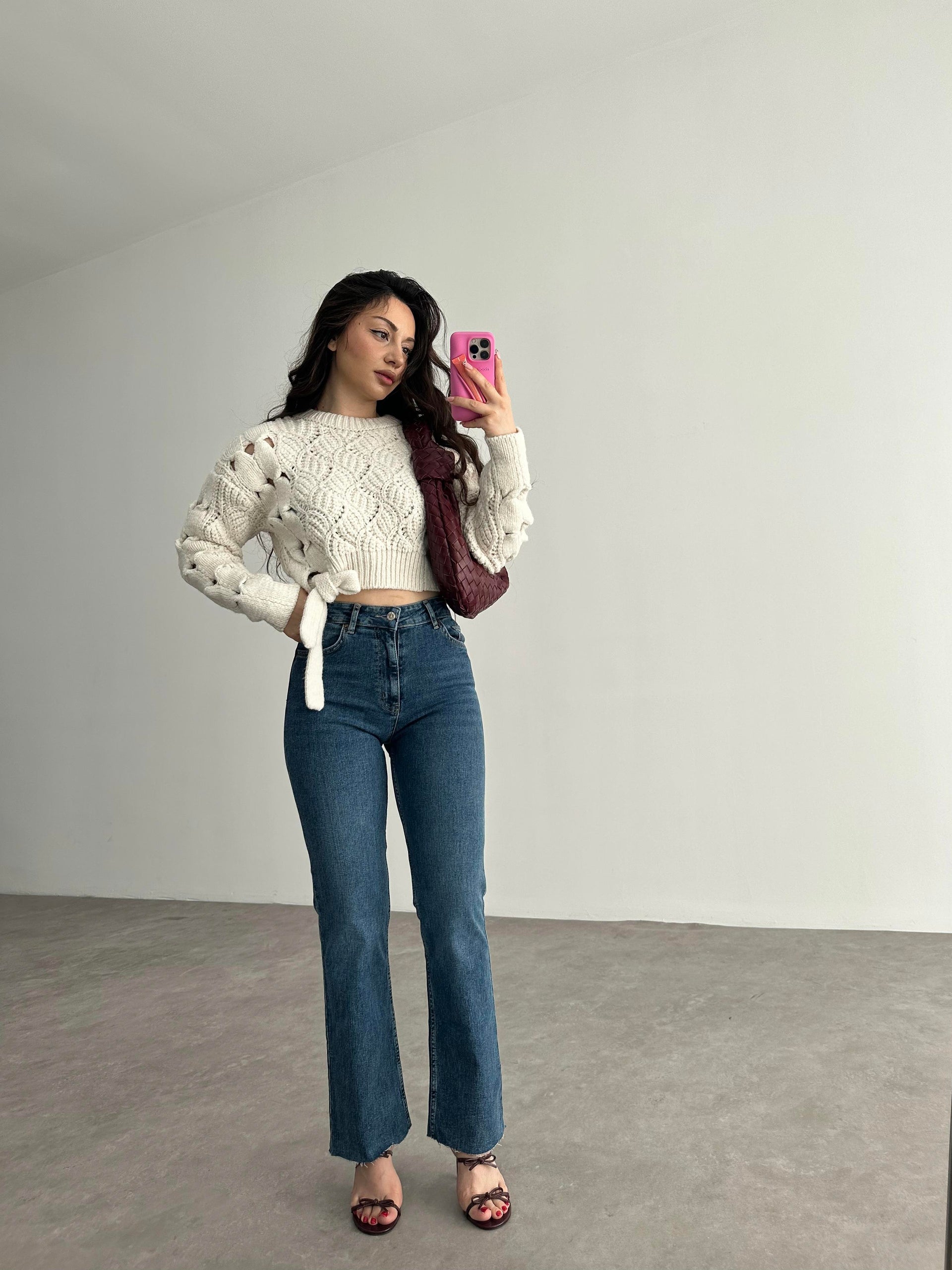 Dreamy Toparlayıcı Mini Flare Orta Mavi Jean