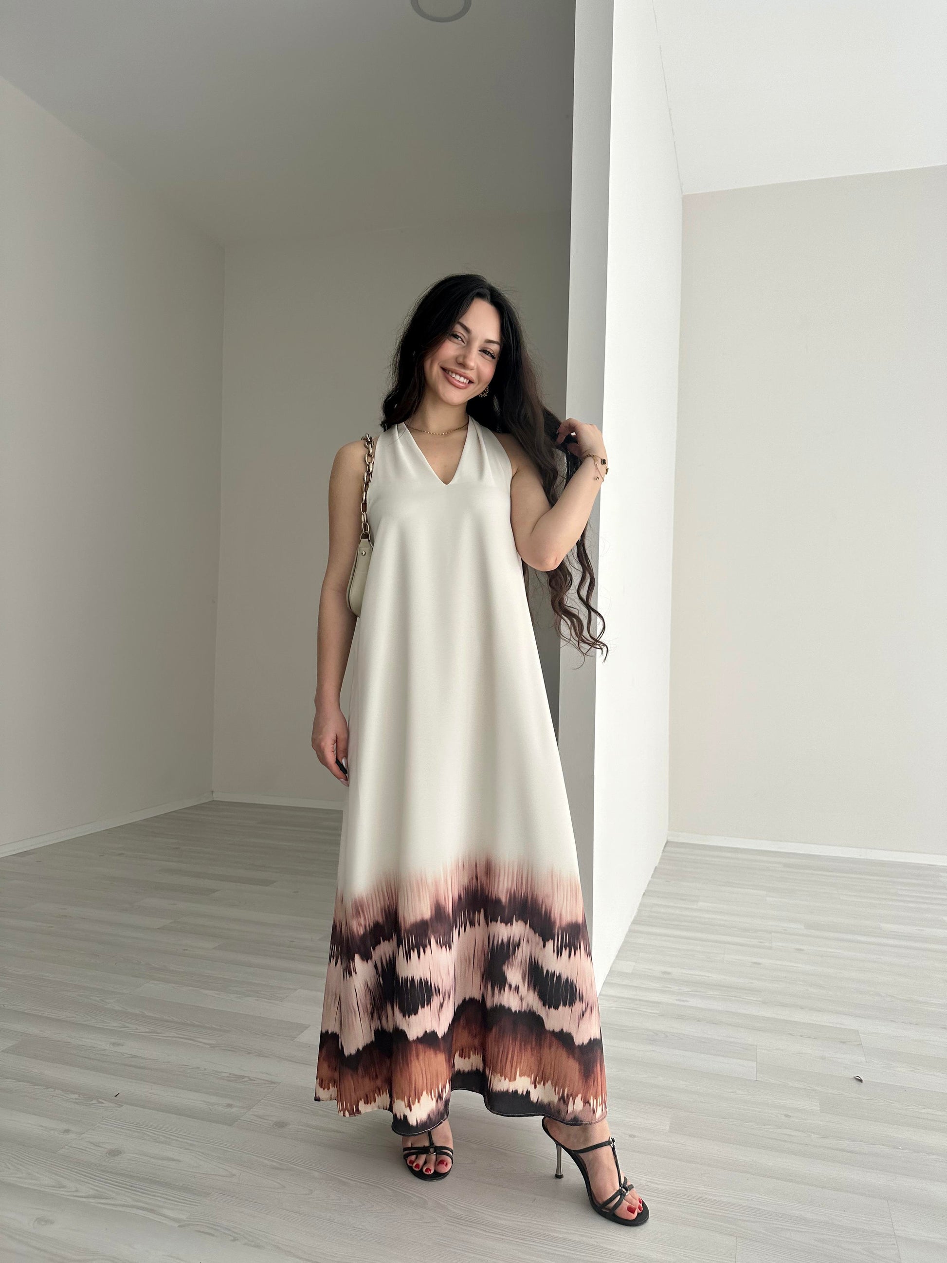 Demeter Eteği Desenli Elbise