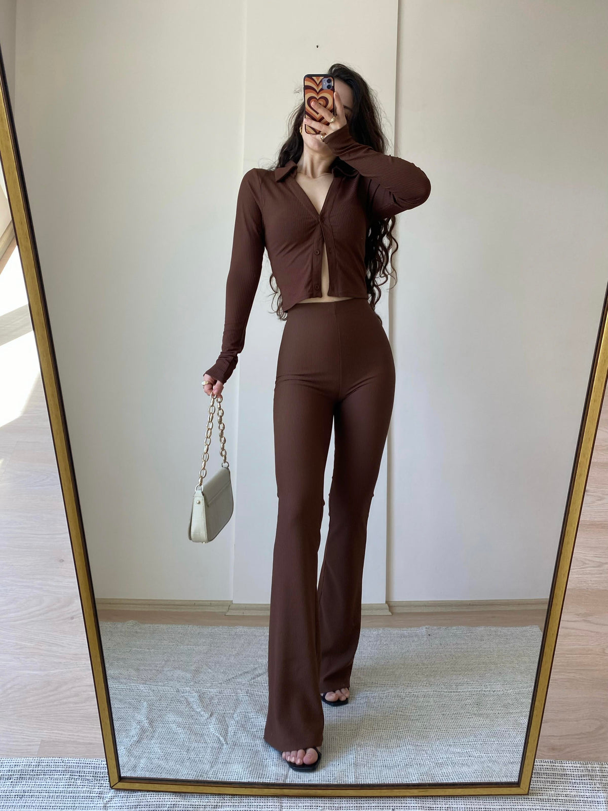 Fitilli Toparlayıcı Slim Flare Tayt Pantolon