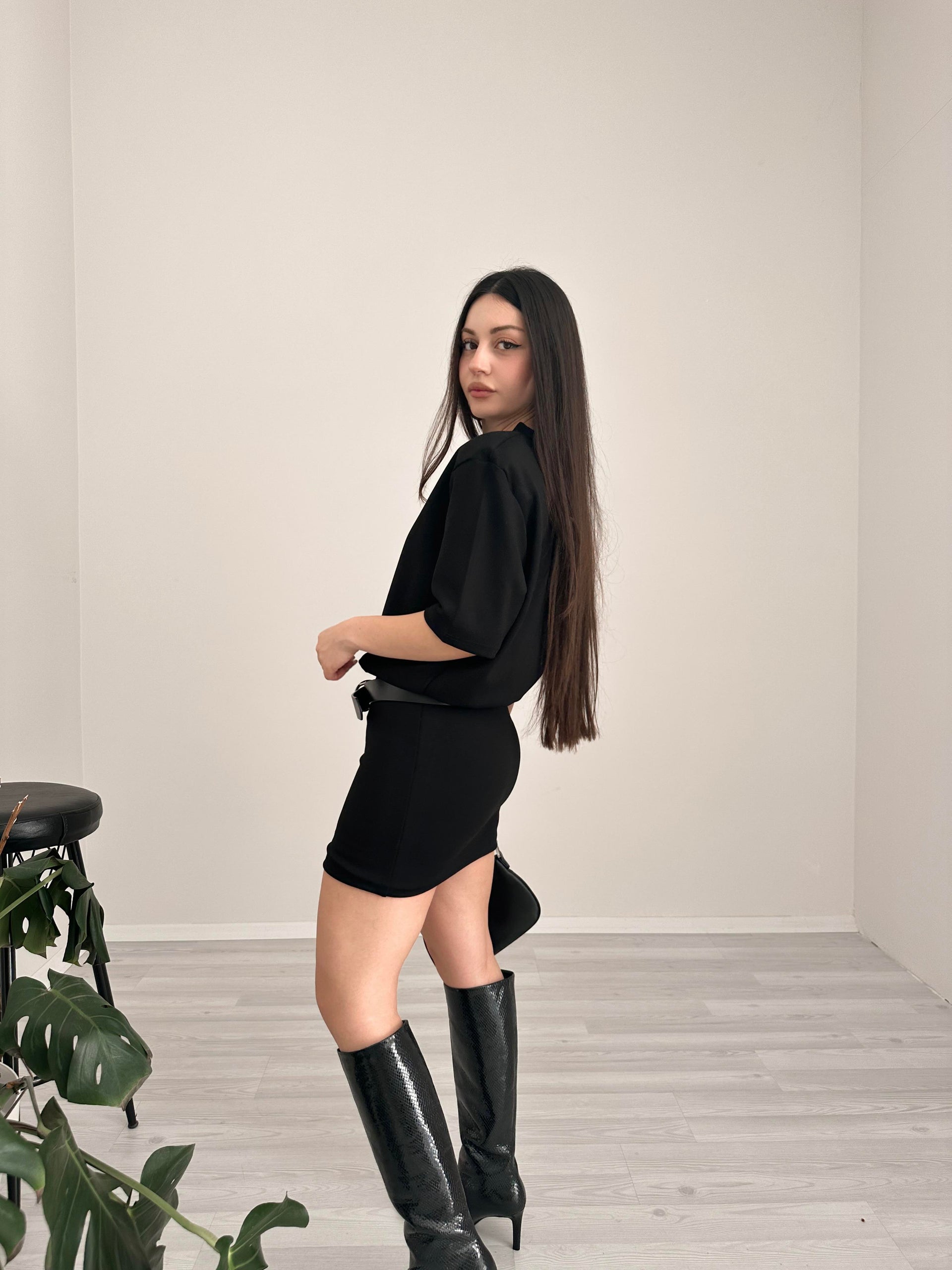 F/Tecna Siyah Elbise