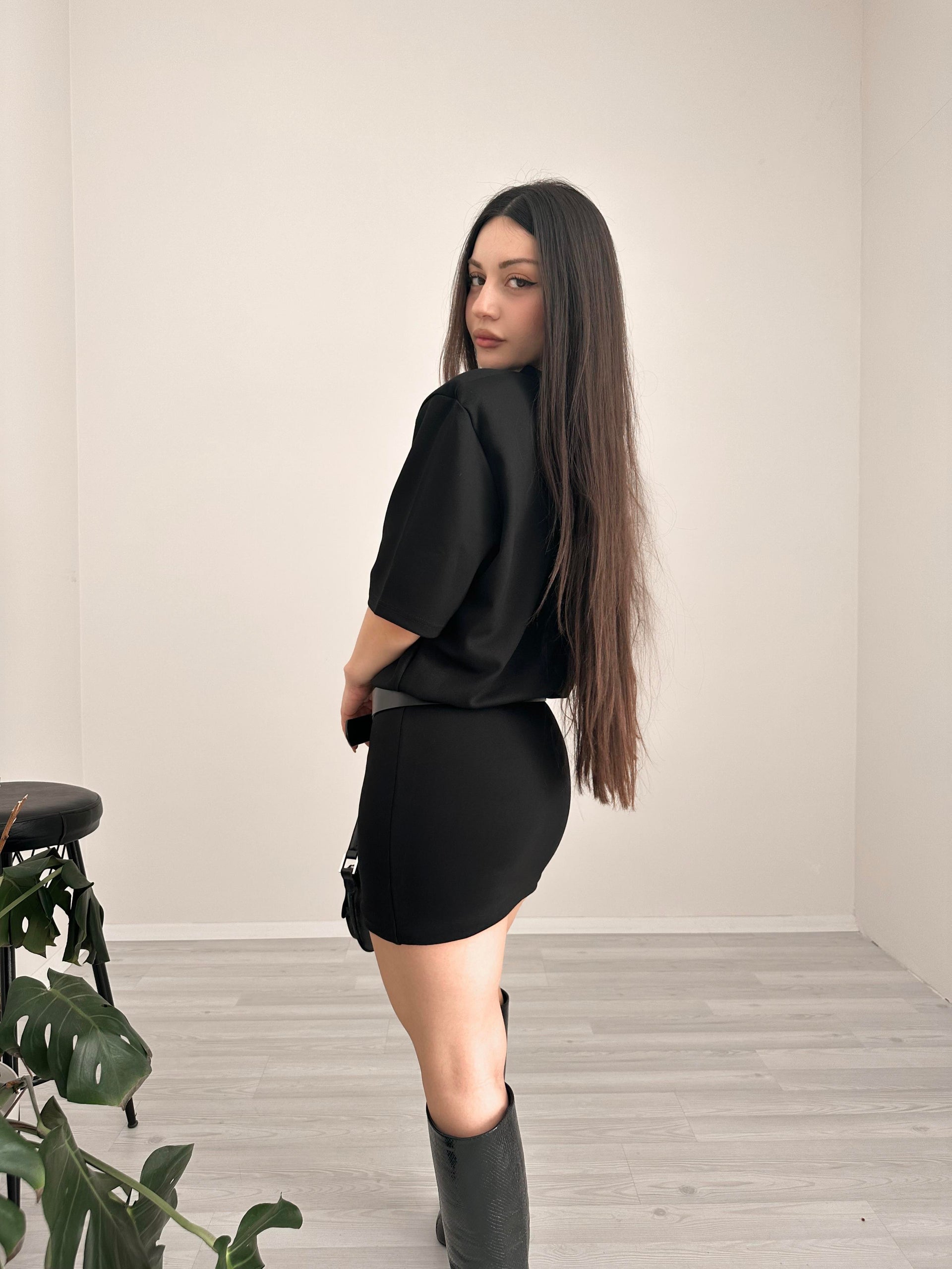F/Tecna Siyah Elbise