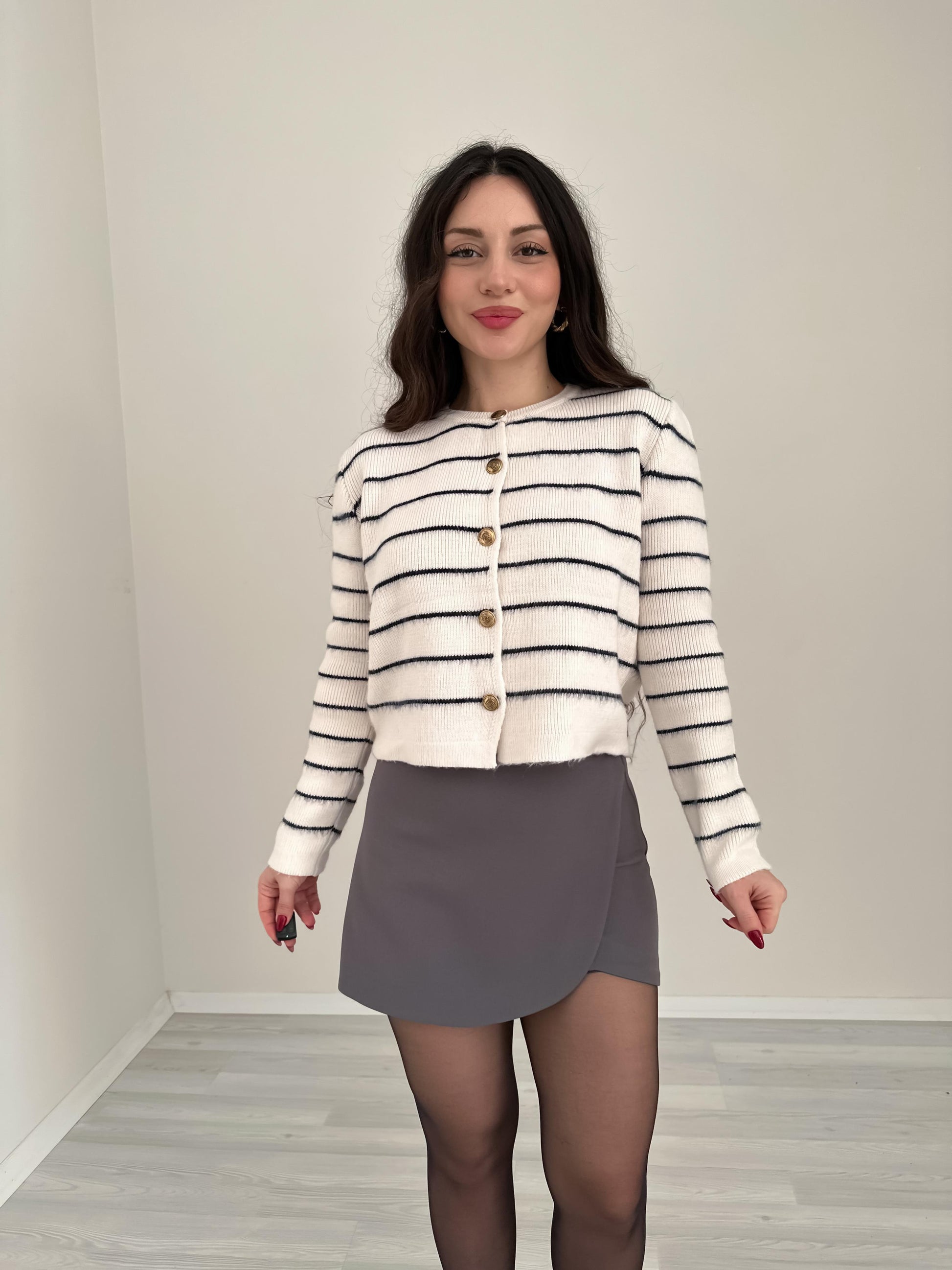 ZR Model Klasik Kesim Gri Şort Etek