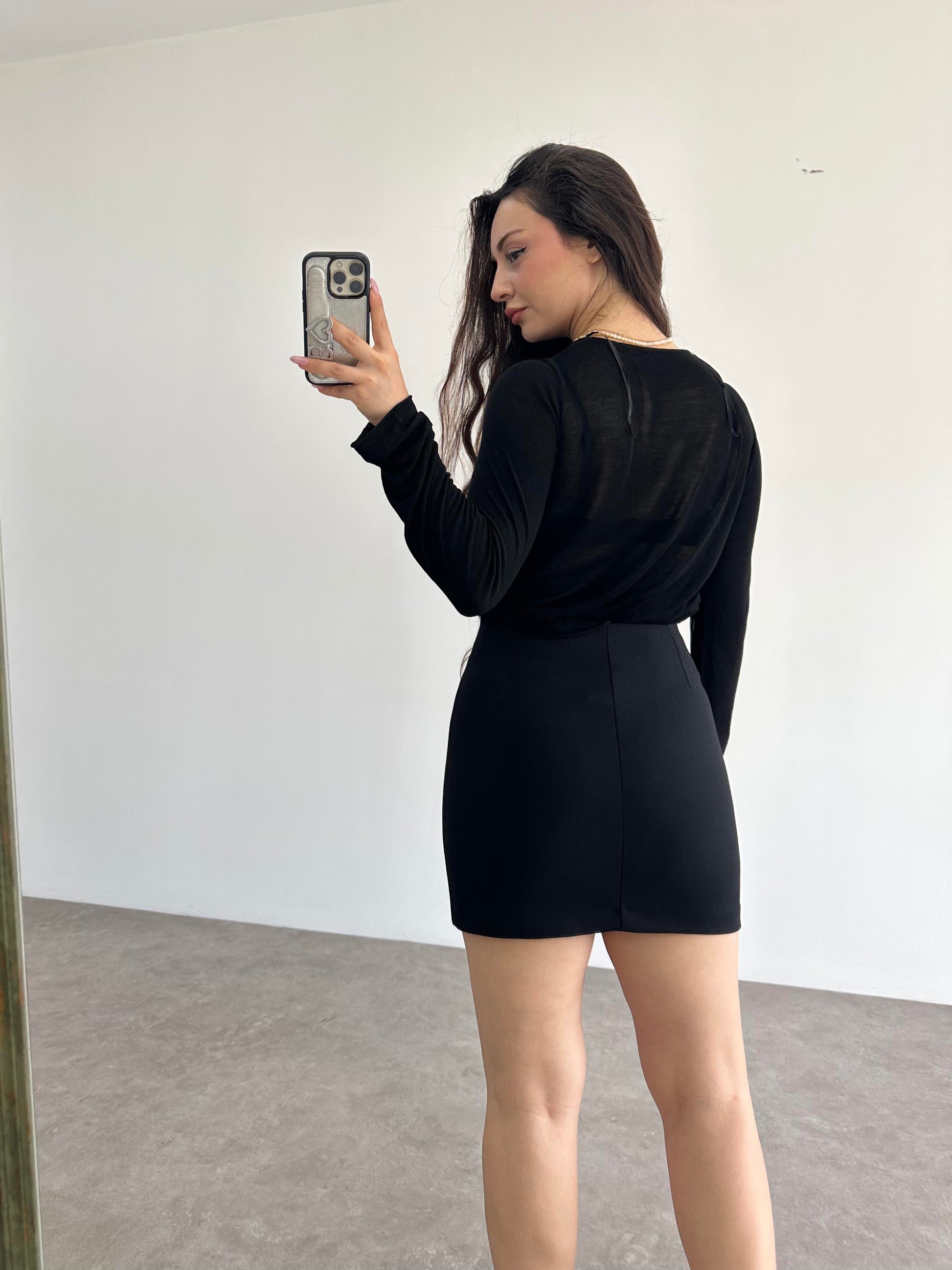 Gül Broşlu Premium Etek