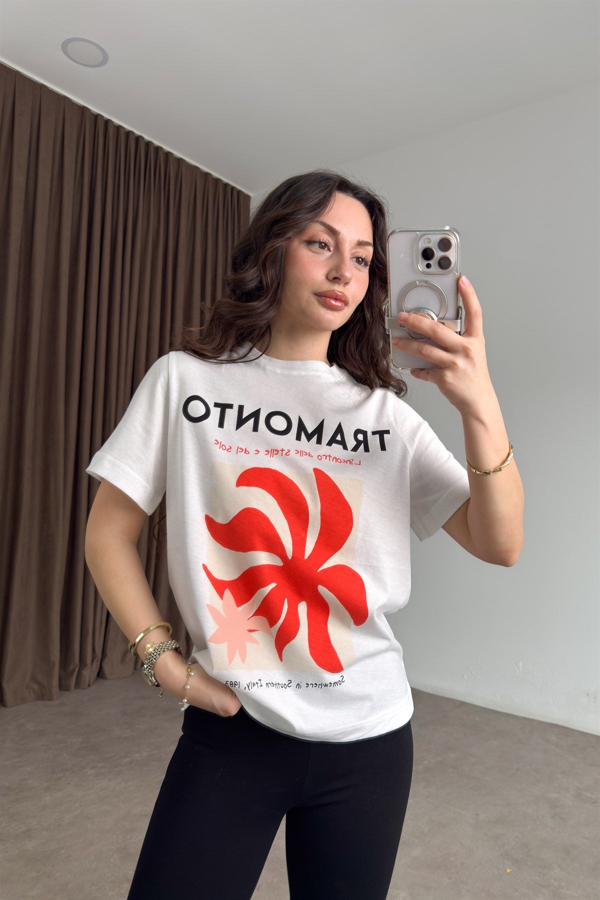 Hm Orijinal Tramonto Baskılı Beyaz Tişört