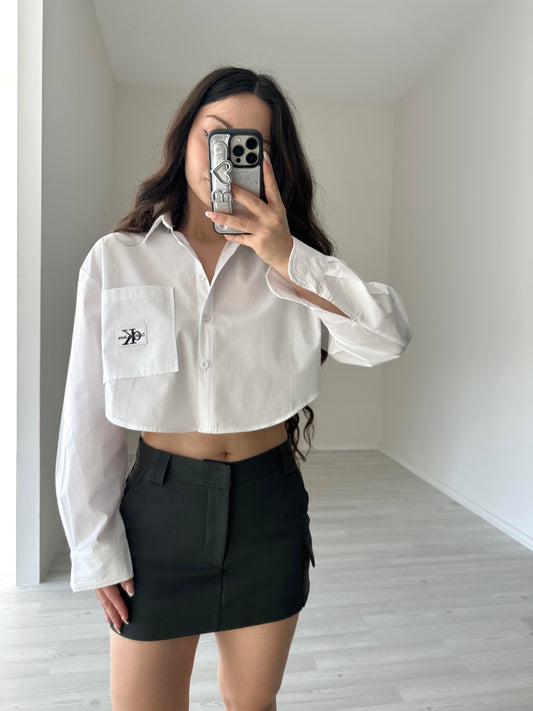 Kare Cepli Crop ck Gömlek