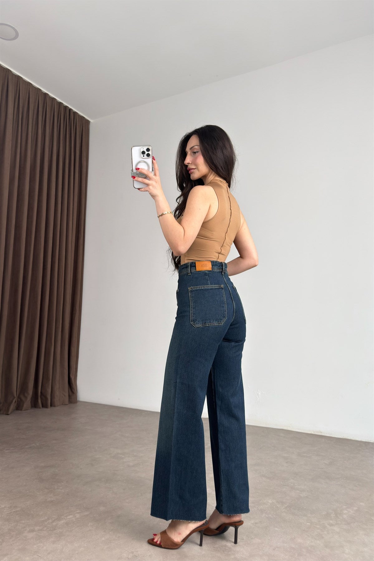 Kare Cepli Straigt Bilek Boy Vintage Jean