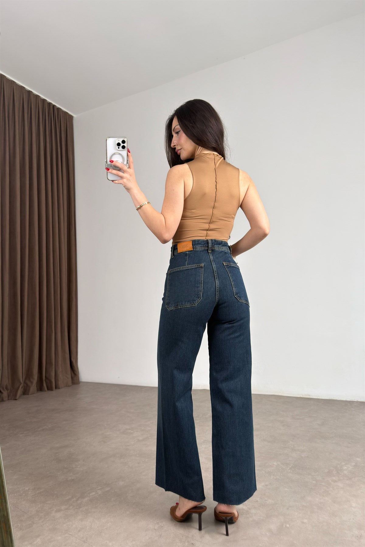 Kare Cepli Straigt Bilek Boy Vintage Jean