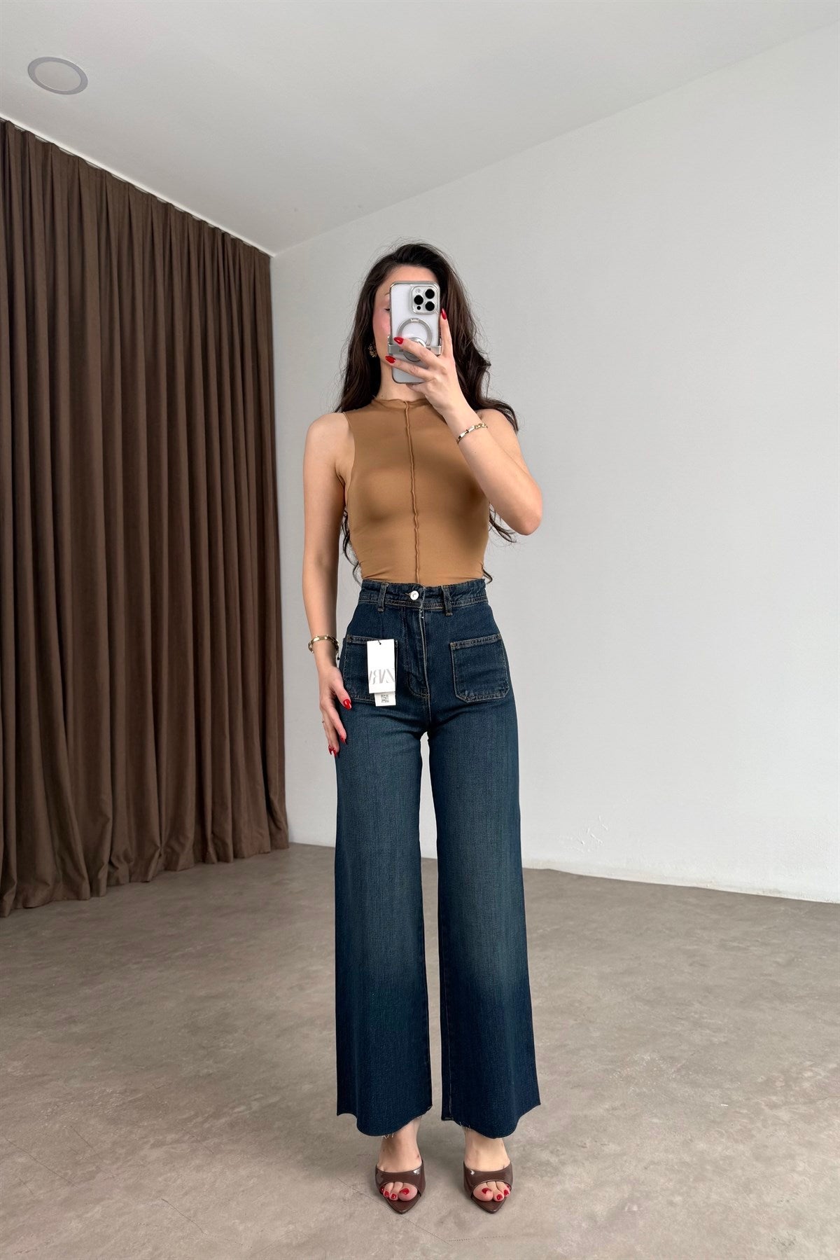 Kare Cepli Straigt Bilek Boy Vintage Jean