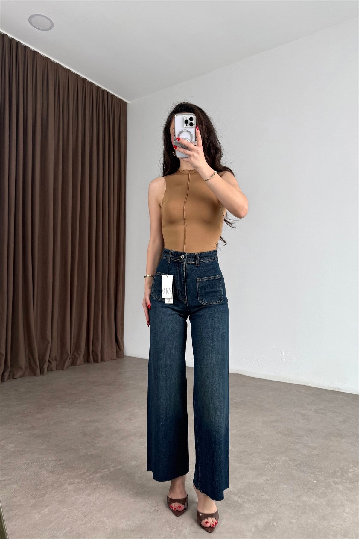 Kare Cepli Straigt Bilek Boy Vintage Jean