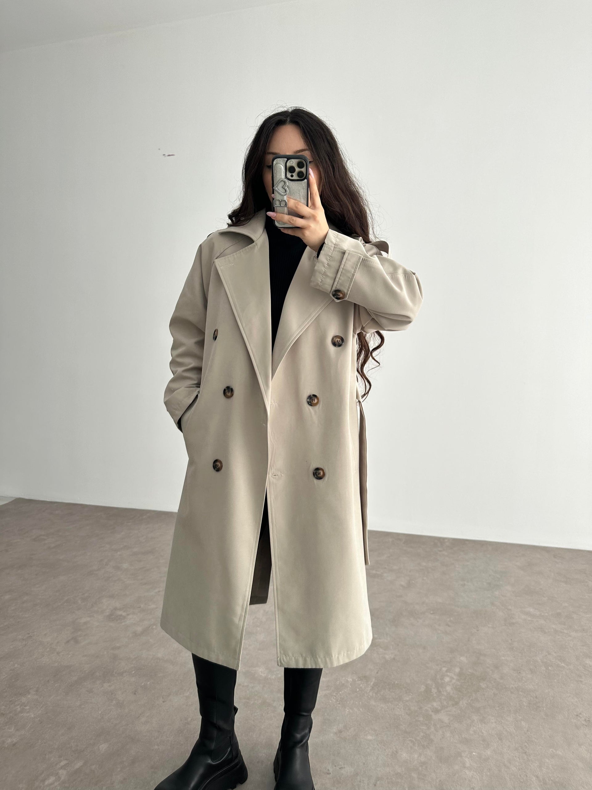 Klasik Kesim Premium Taş Trenç Kot