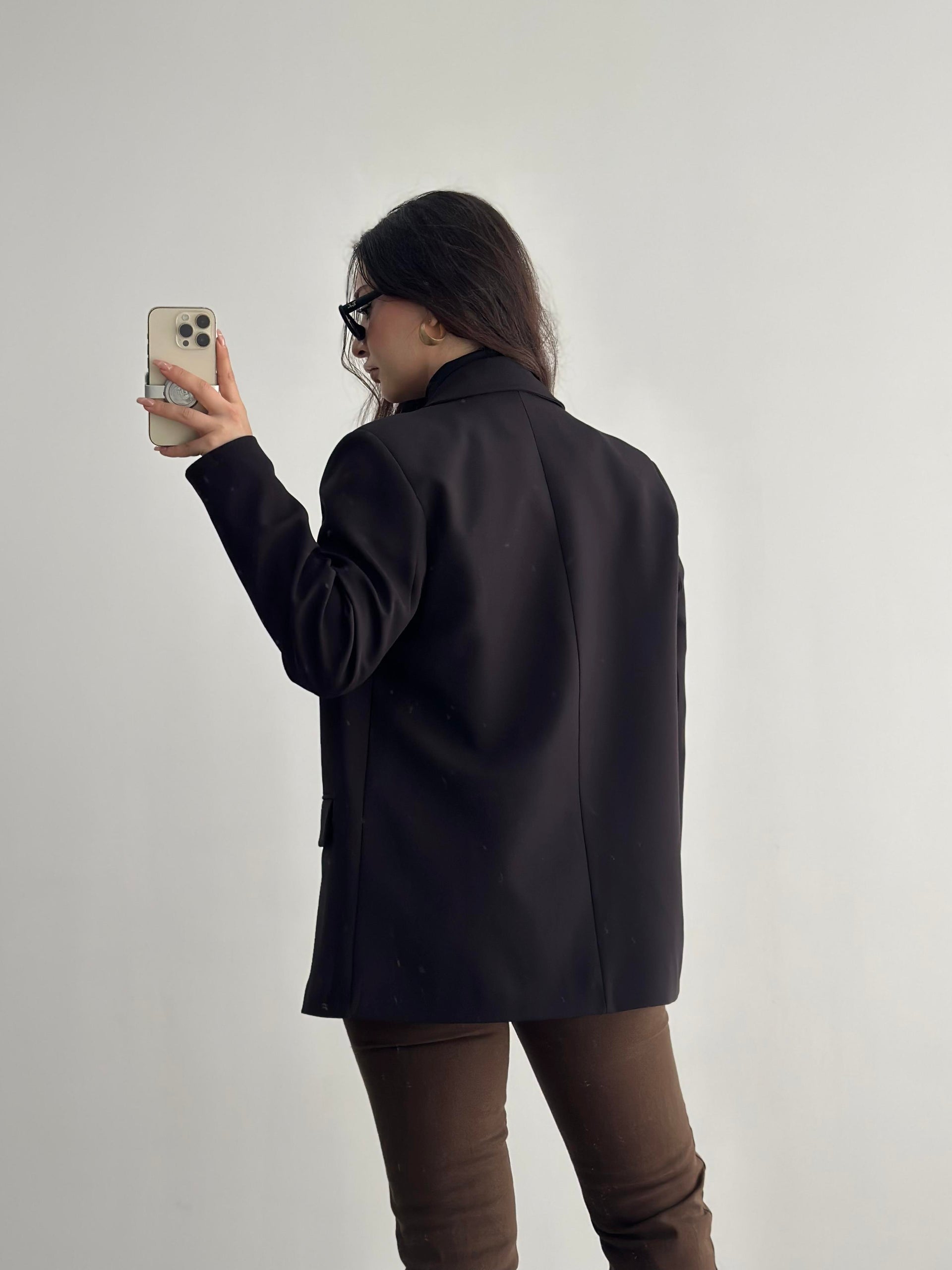 Klasik Kesim Siyah Blazer Ceket