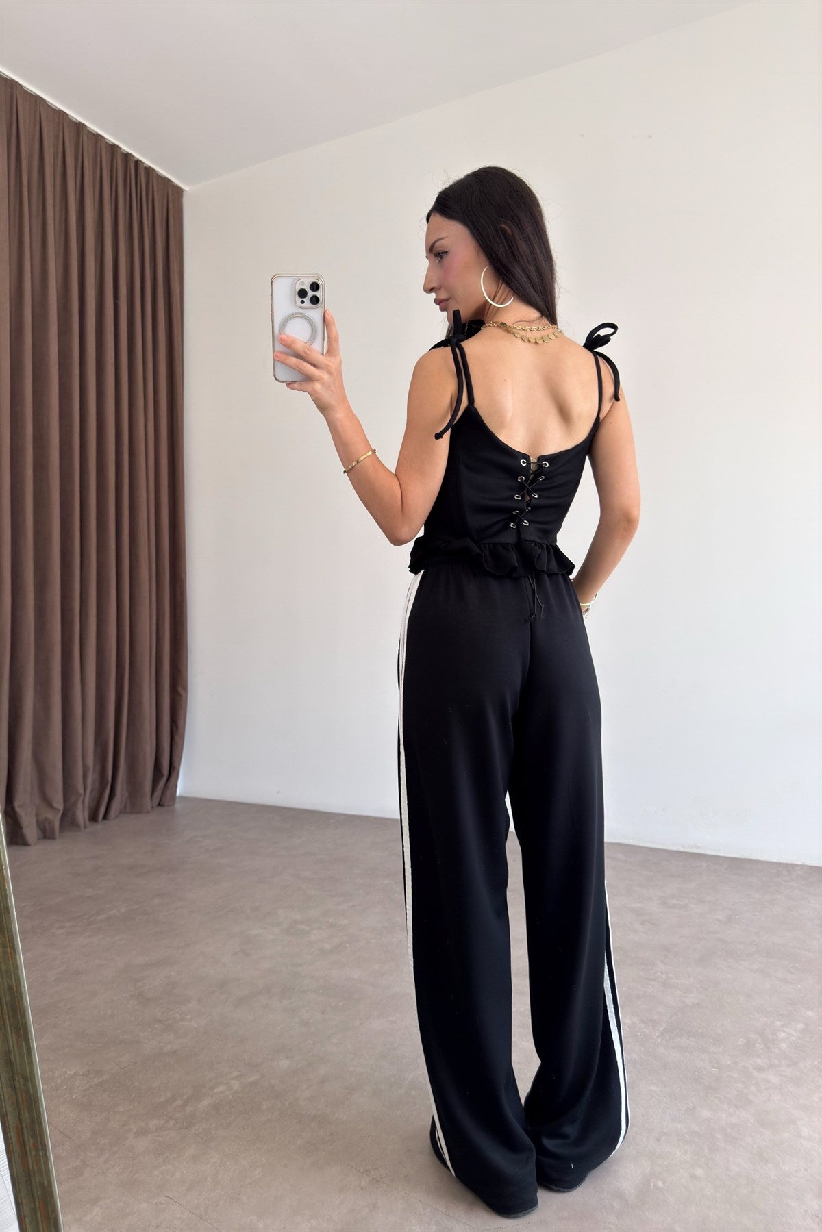 Korse Pantolon Siyah-Ekru Spor Takım
