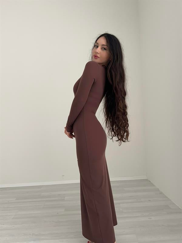 Lady Maksi Kahve Elbise