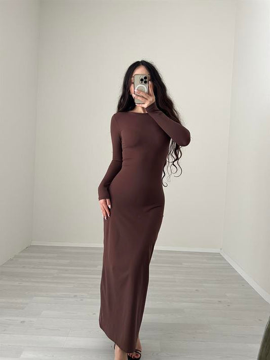 Lady Maksi Kahve Elbise