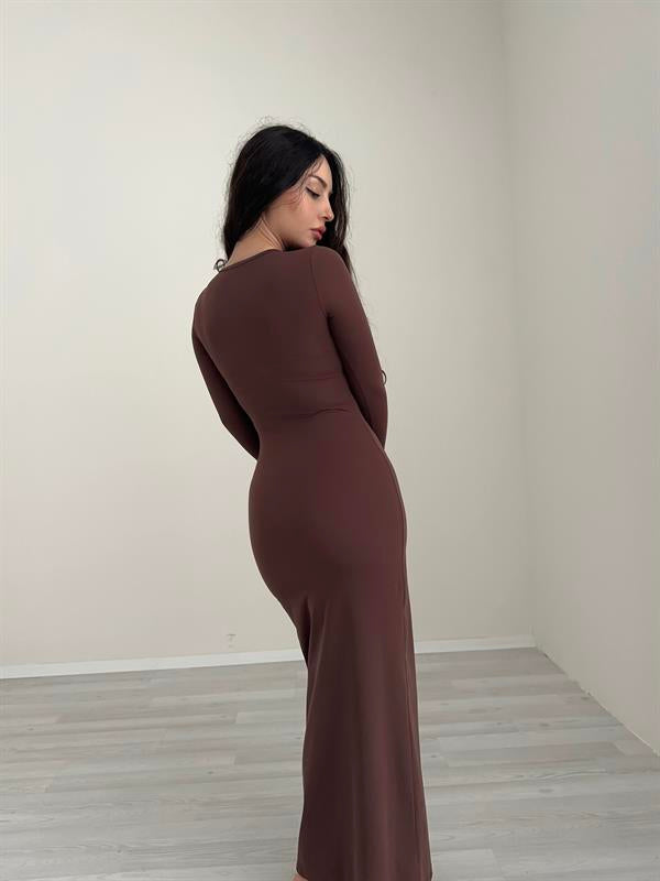 Lady Maksi Kahve Elbise