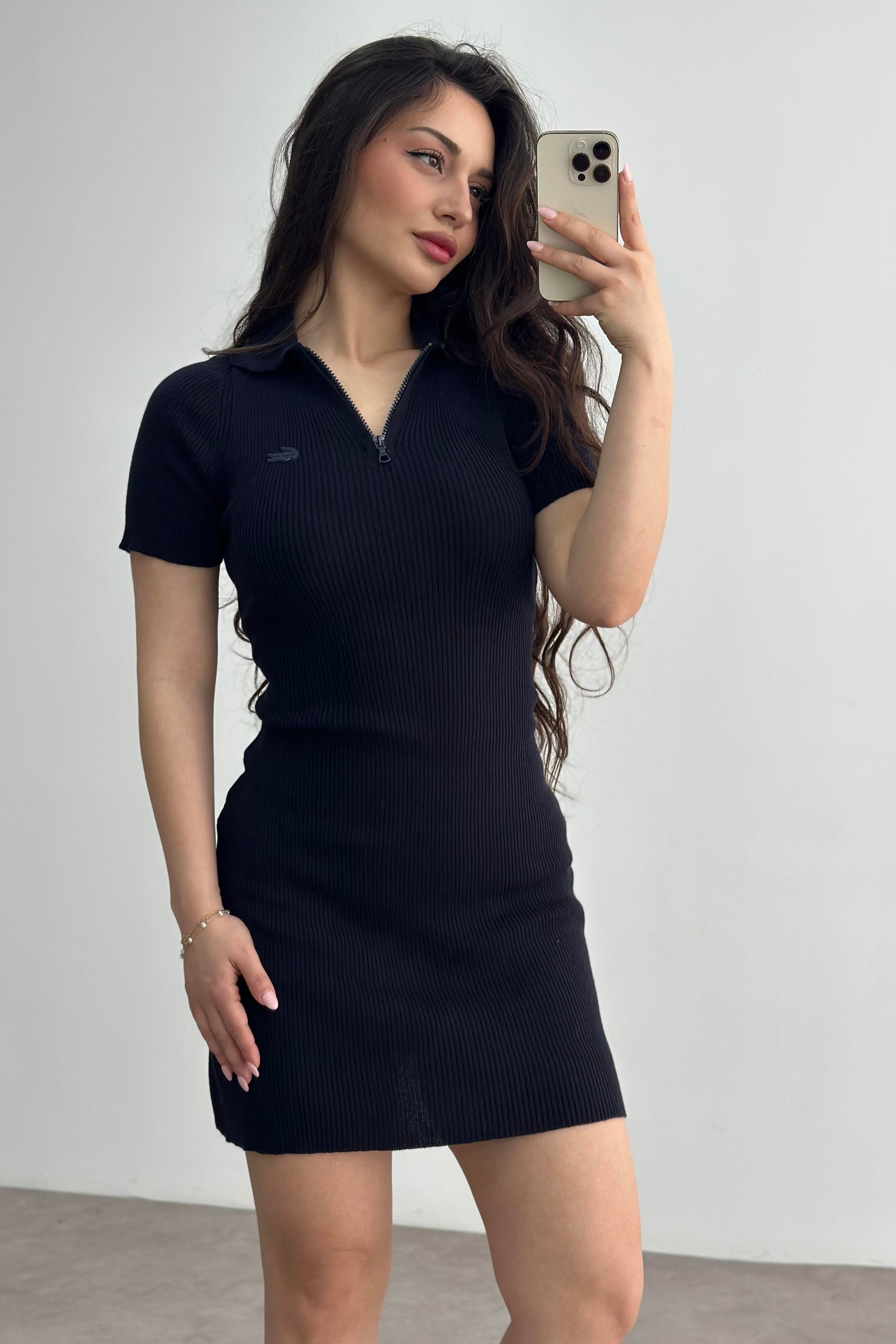 Lcst Fitilli Polo Yaka Elbise Lacivert