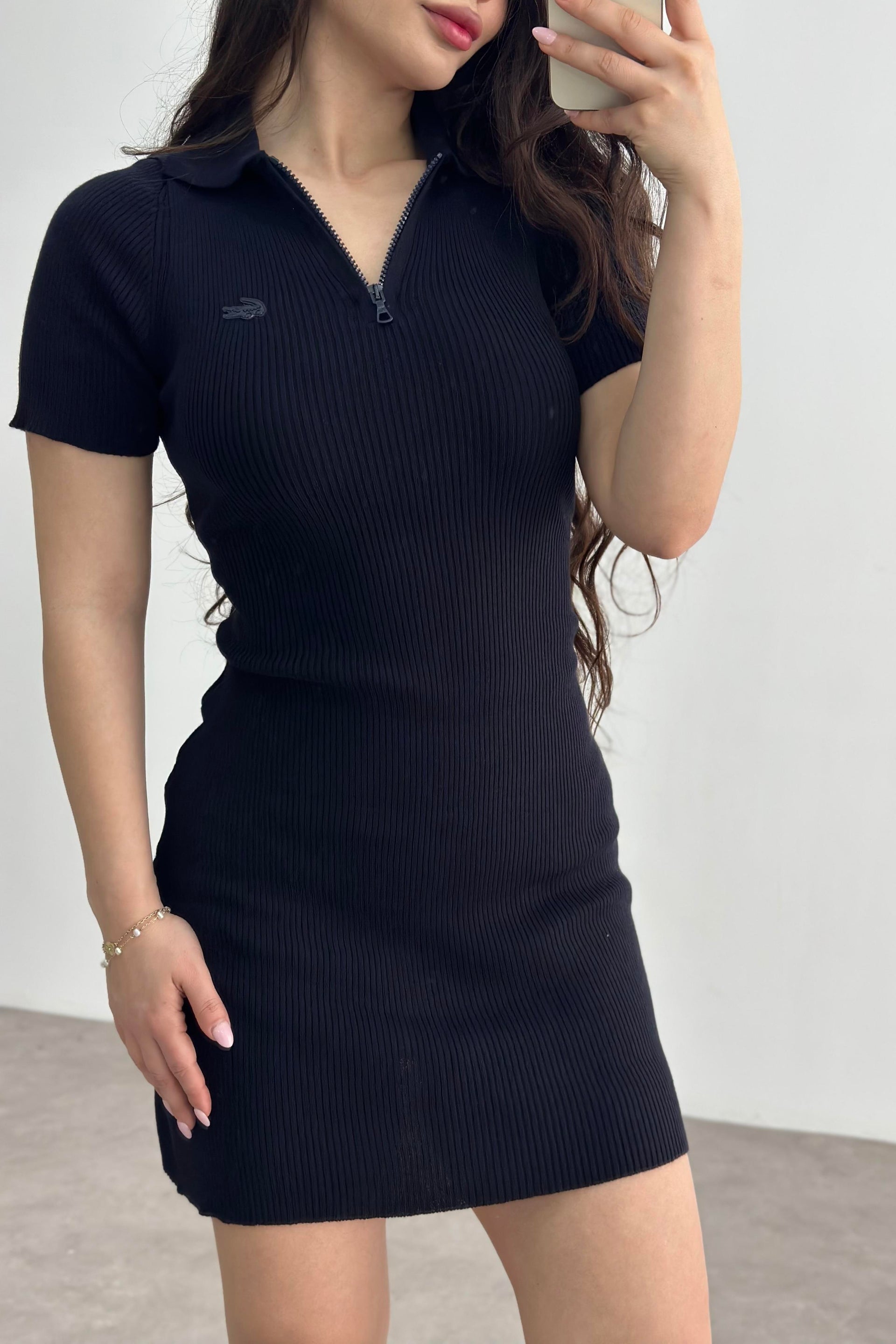 Lcst Fitilli Polo Yaka Elbise Lacivert