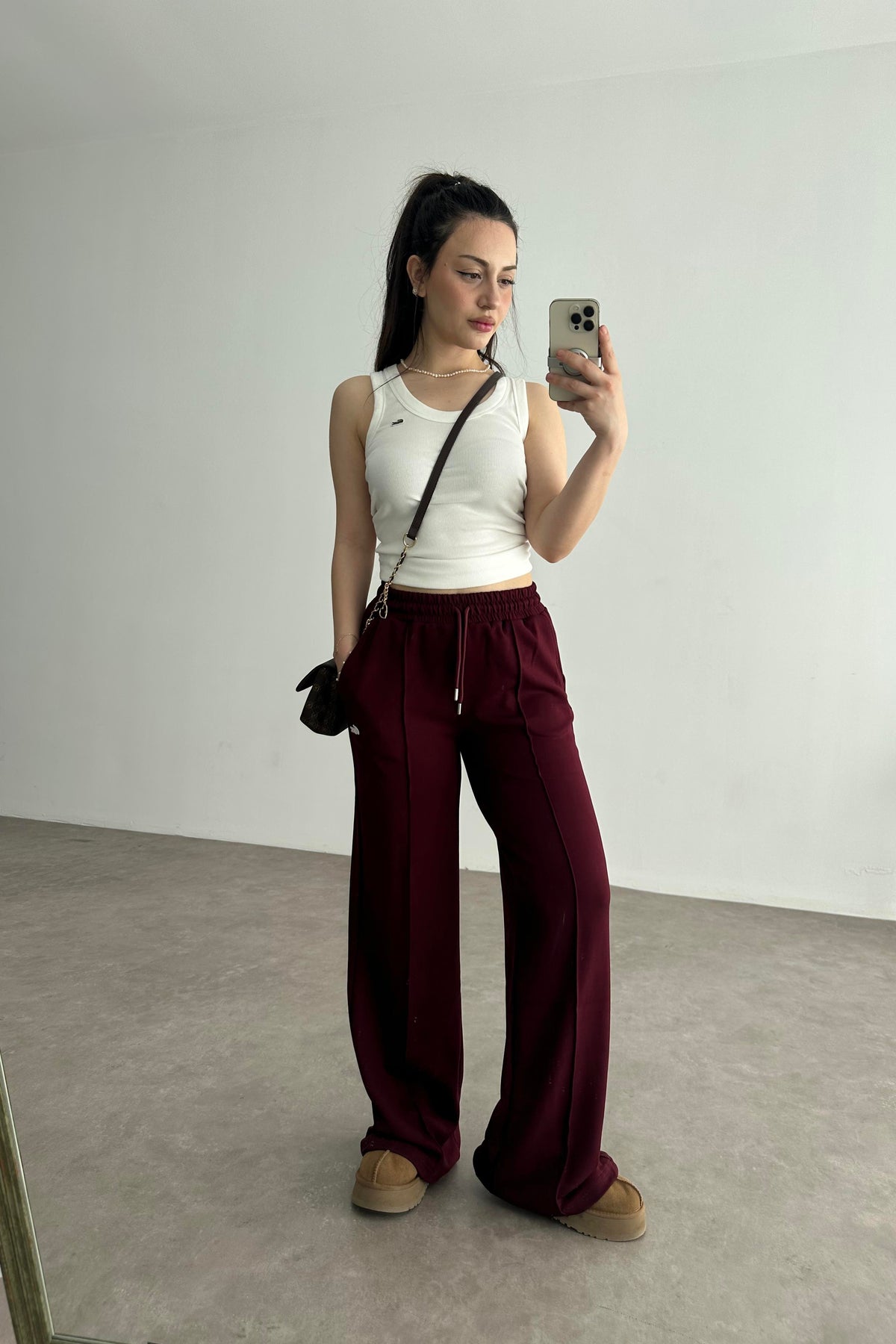 LCST Rahat Kesim Eşofman Altı Bordo