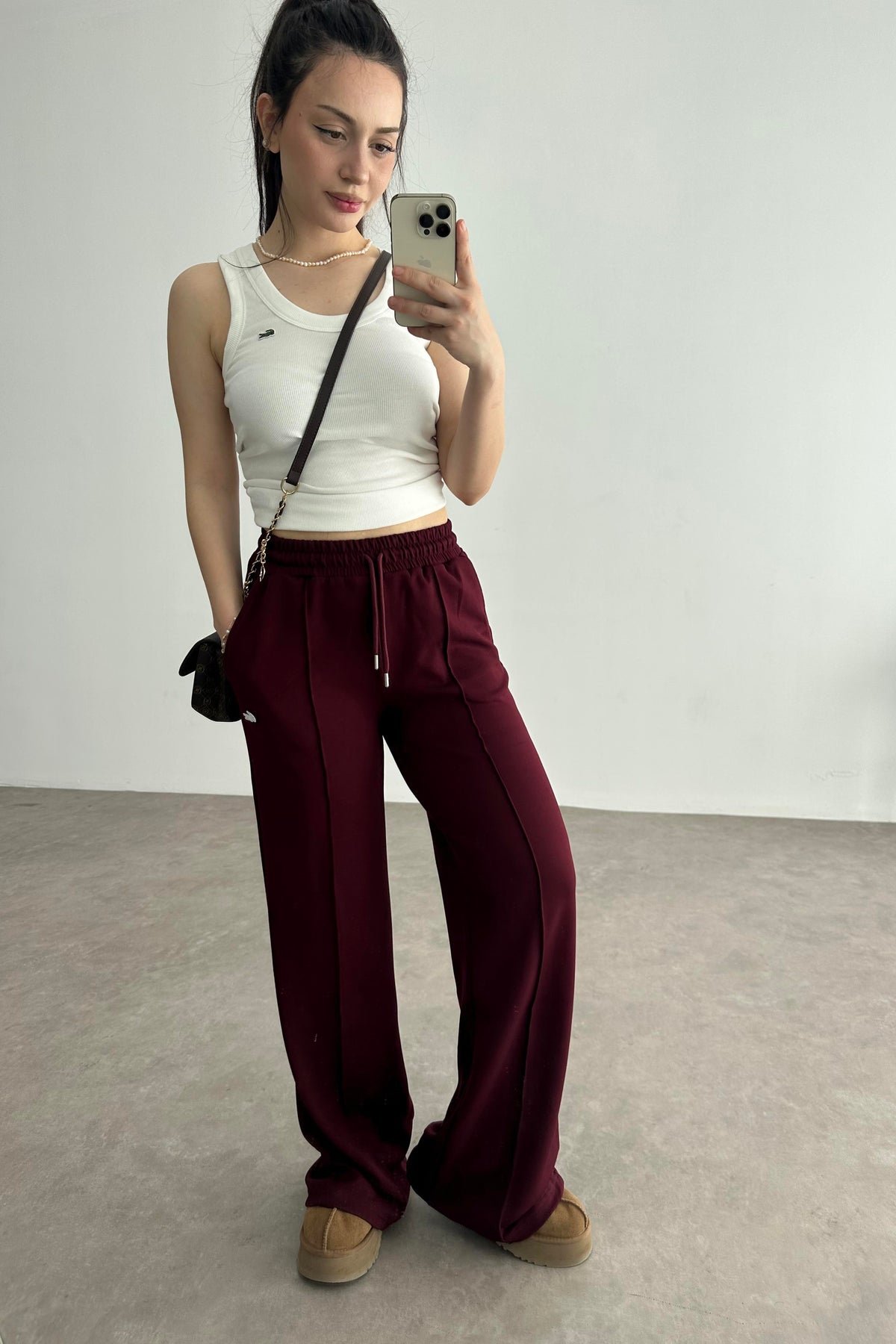 LCST Rahat Kesim Eşofman Altı Bordo