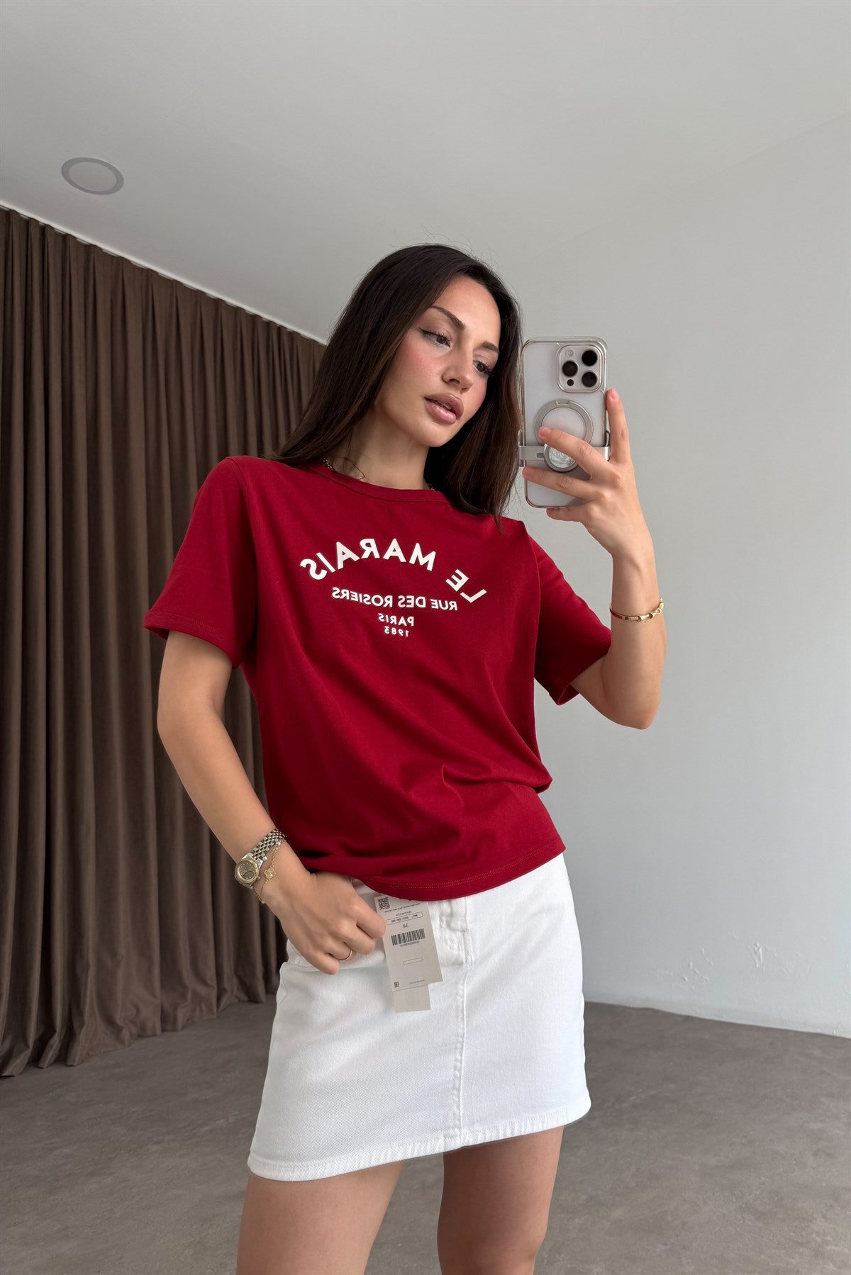 Le Maris Orijinal Bordo Tişört