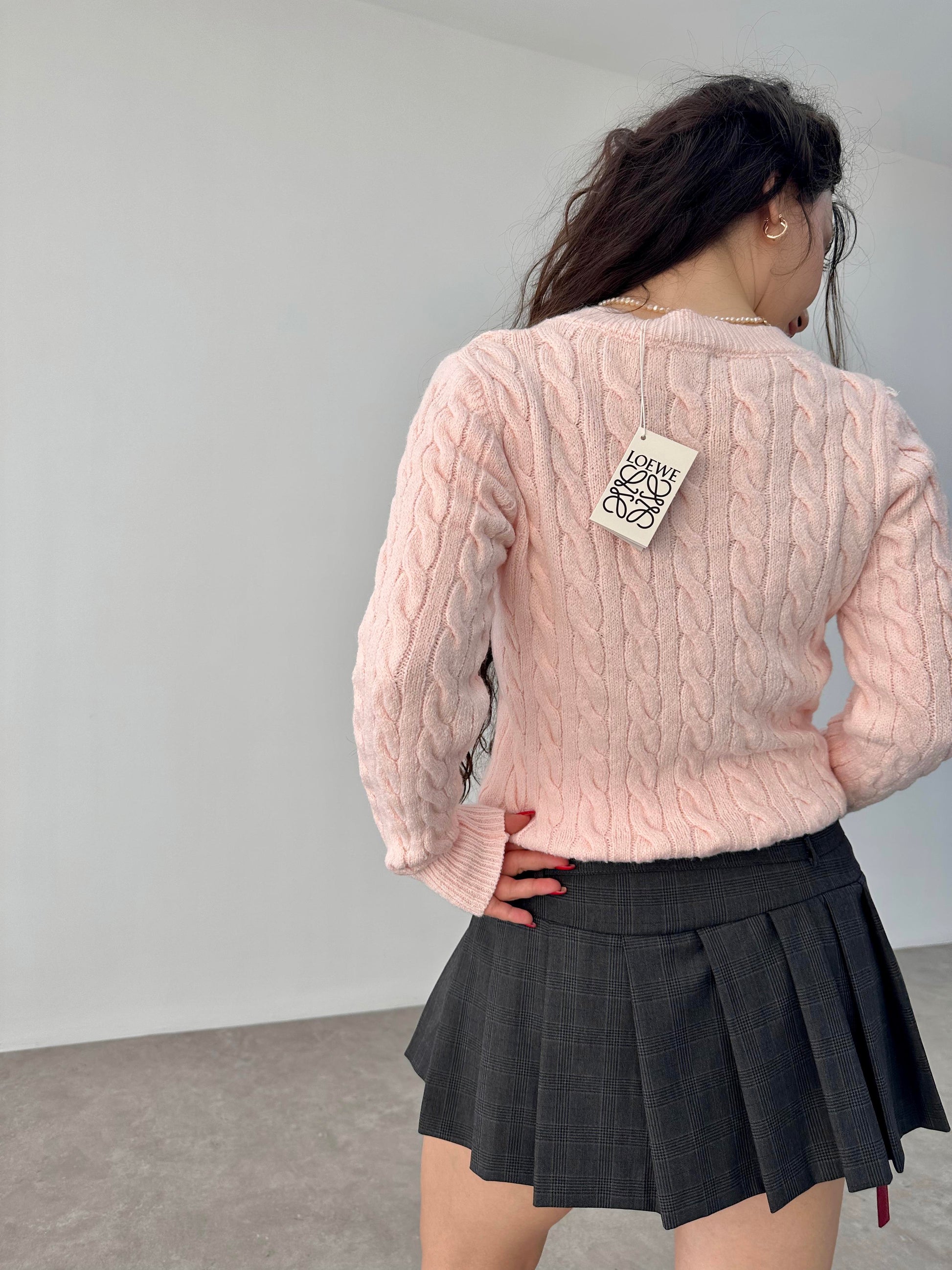 V Yakalı Premium Lw Pembe Kazak