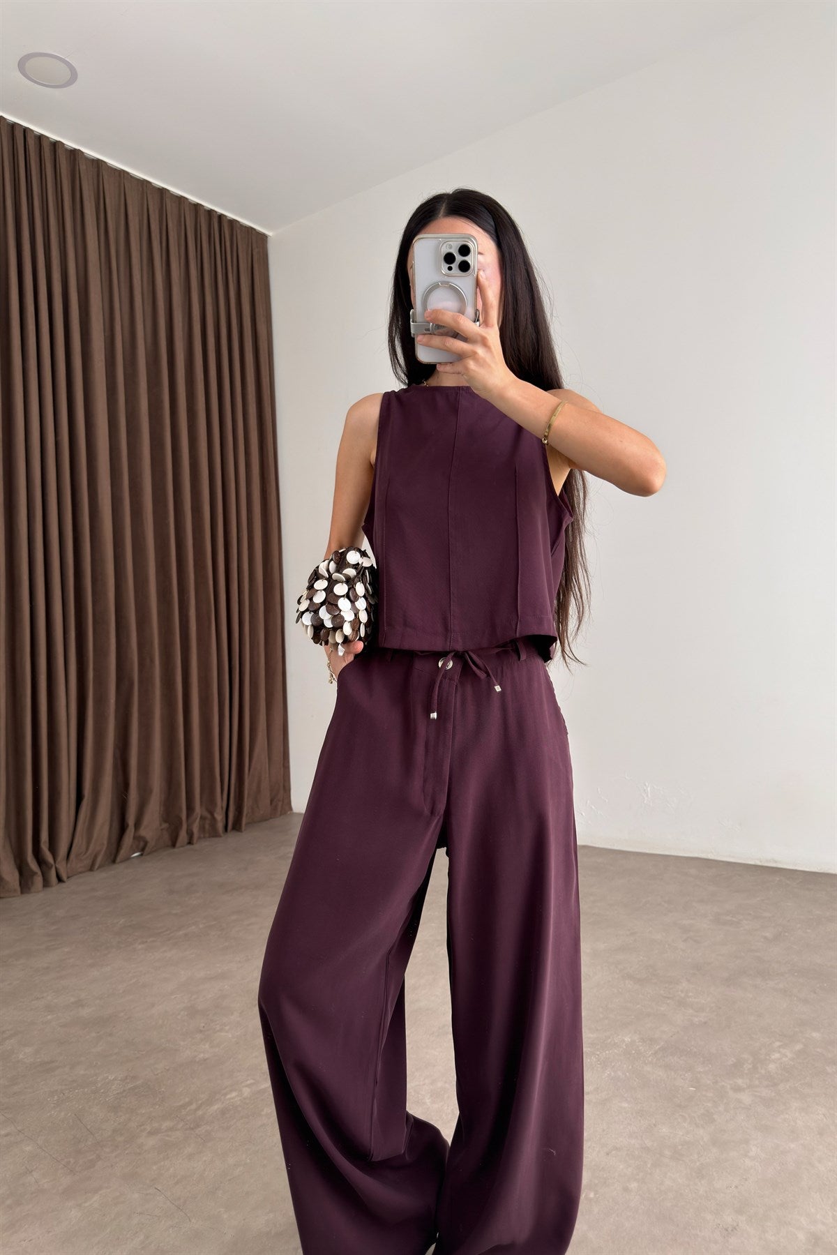 Maren Mürdüm Kolsuz Bluz Pantolon Takım