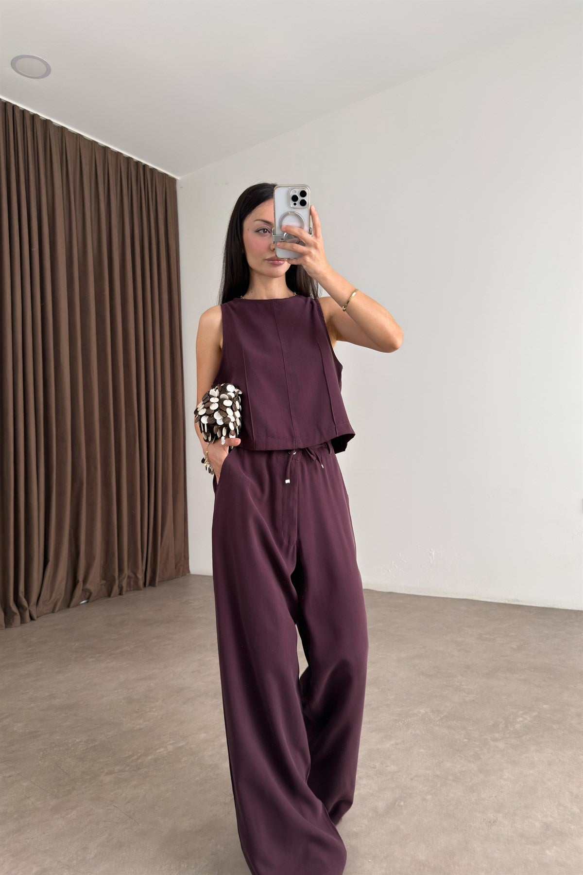 Maren Mürdüm Kolsuz Bluz Pantolon Takım