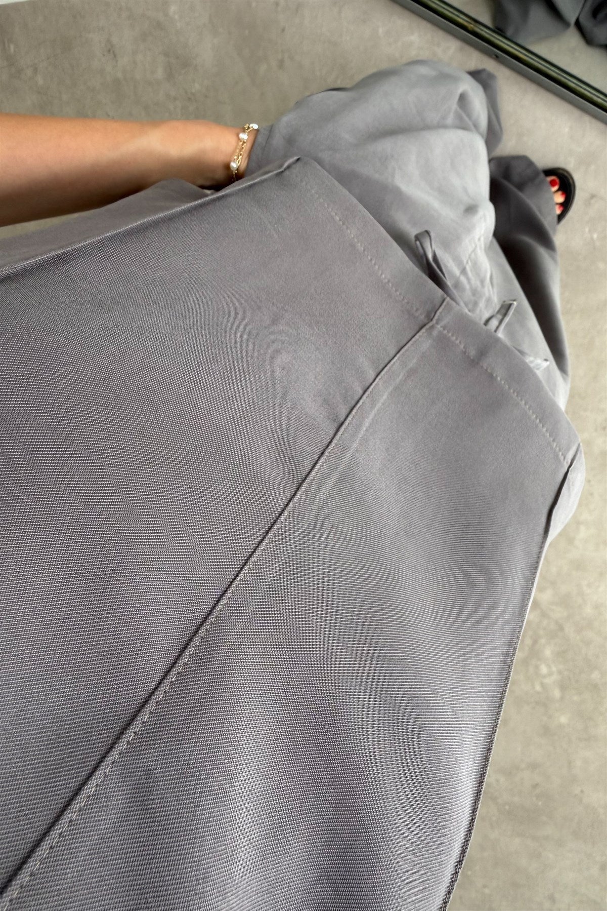 Maren Taupe Kolsuz Bluz Pantolon Takım