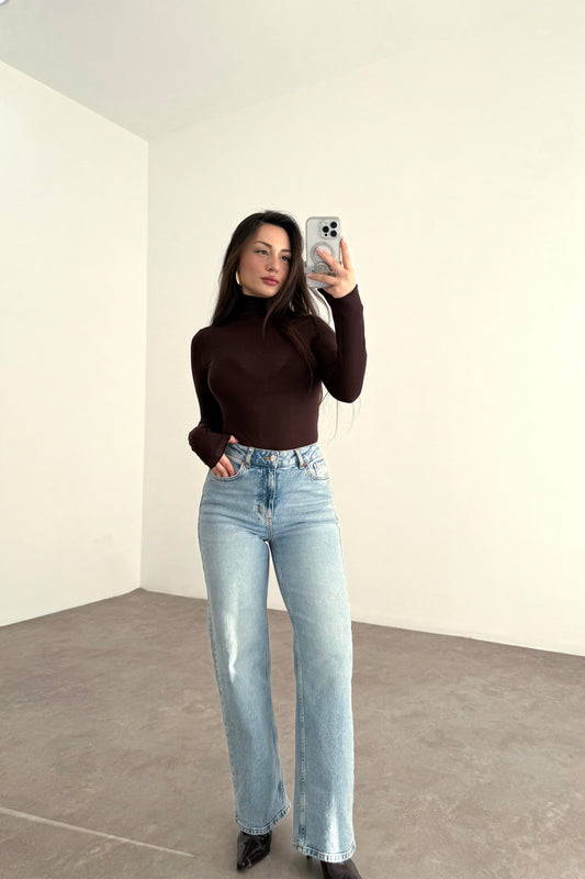 ND Yüksek Belli Comfort Strerch Açık Mavi Jean