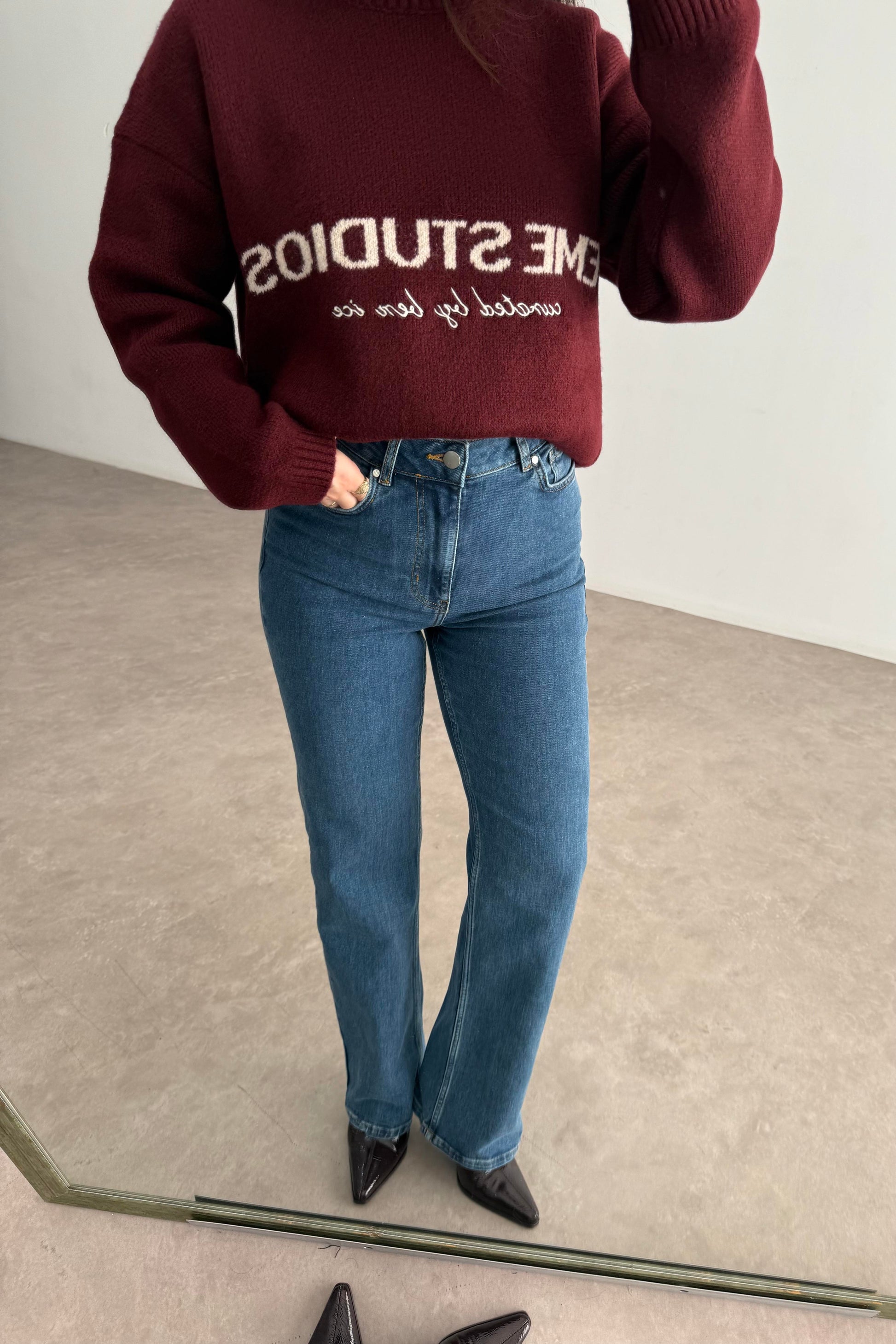 ND Yüksek Belli Comfort Strerch Koyu Mavi Jean