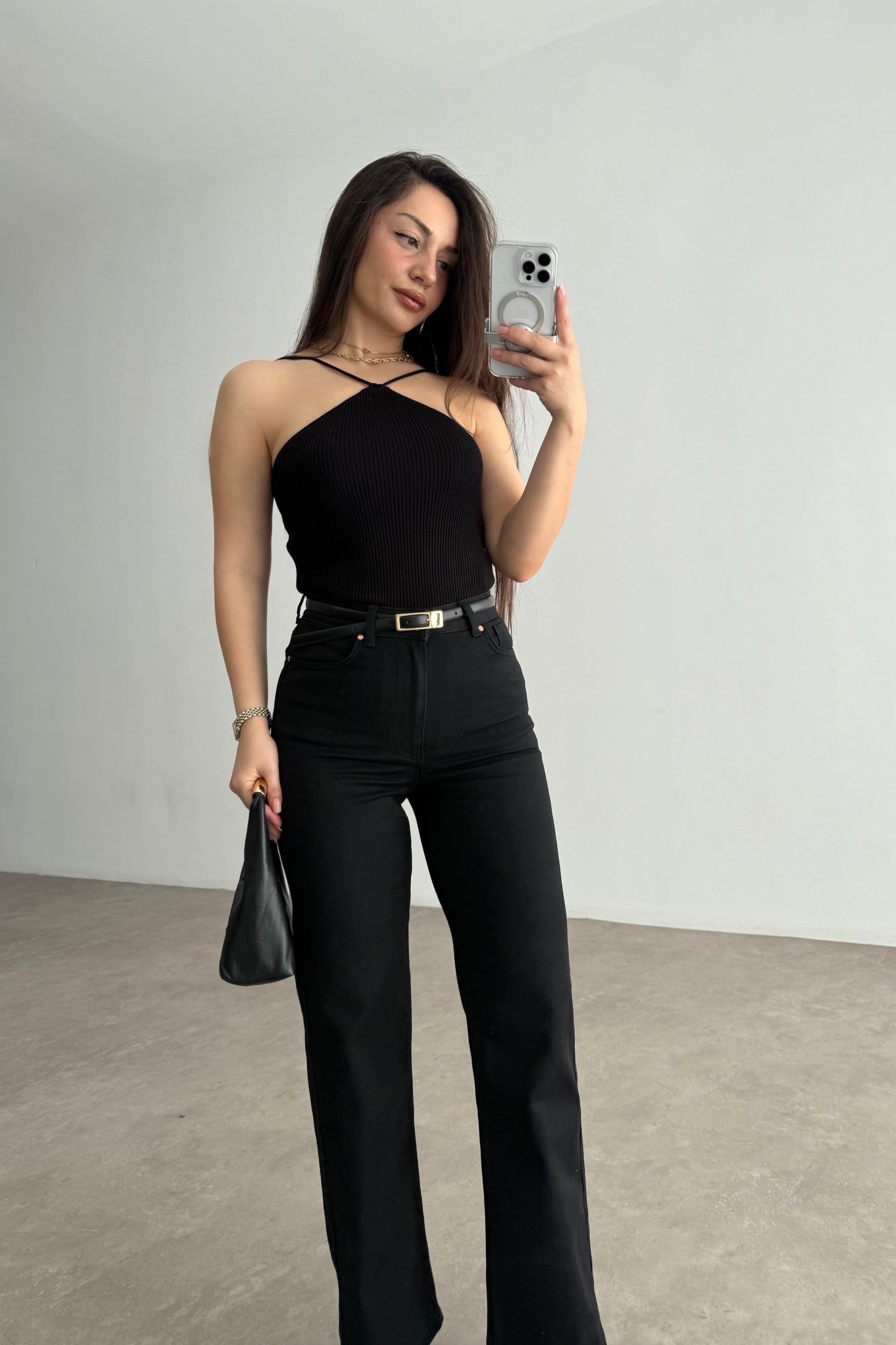 ND Yüksek Belli Comfort Strerch Siyah Jean