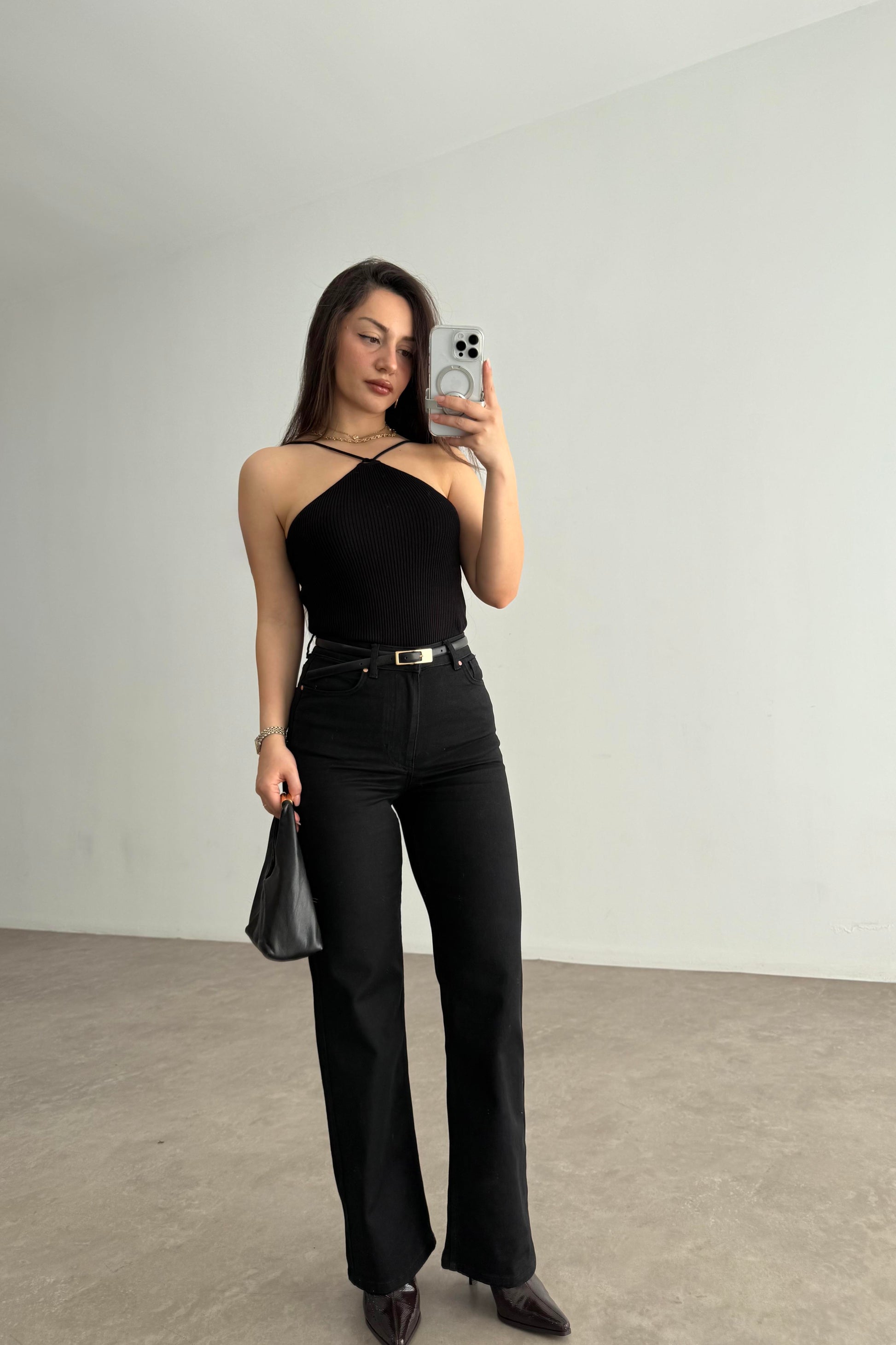 ND Yüksek Belli Comfort Strerch Siyah Jean