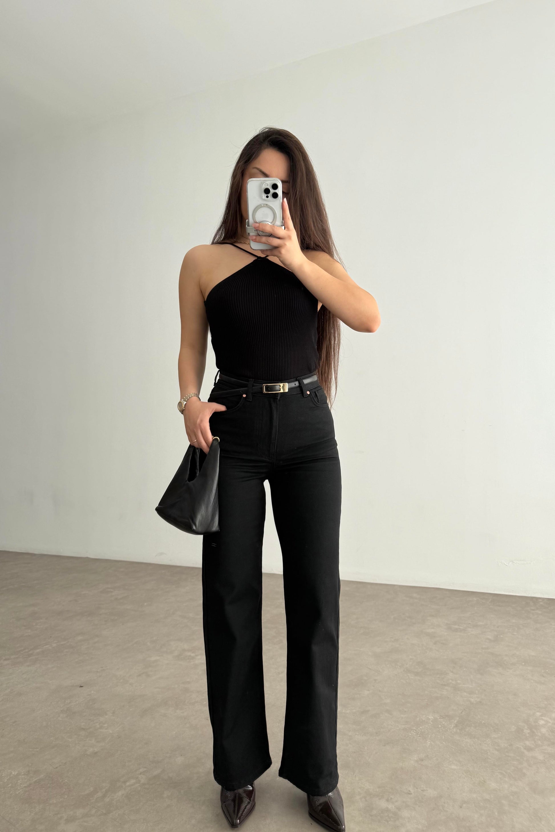 ND Yüksek Belli Comfort Strerch Siyah Jean