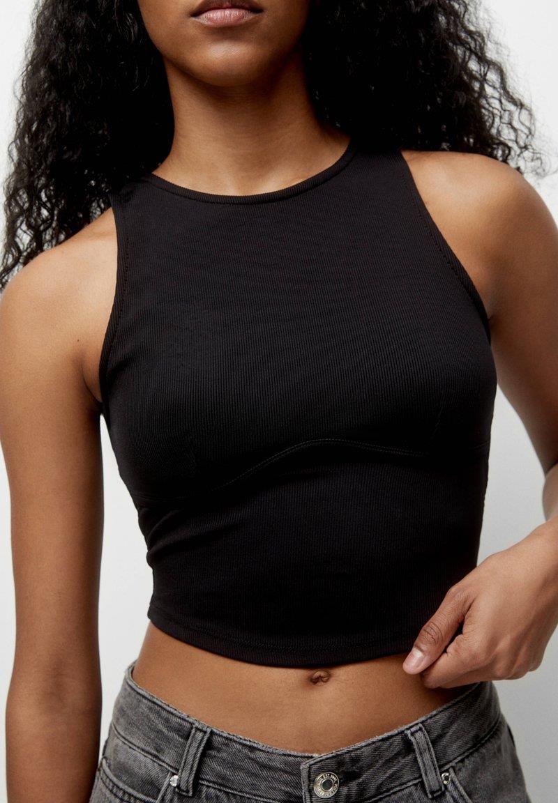 Orijinal Marka Corset Crop Top Siyah