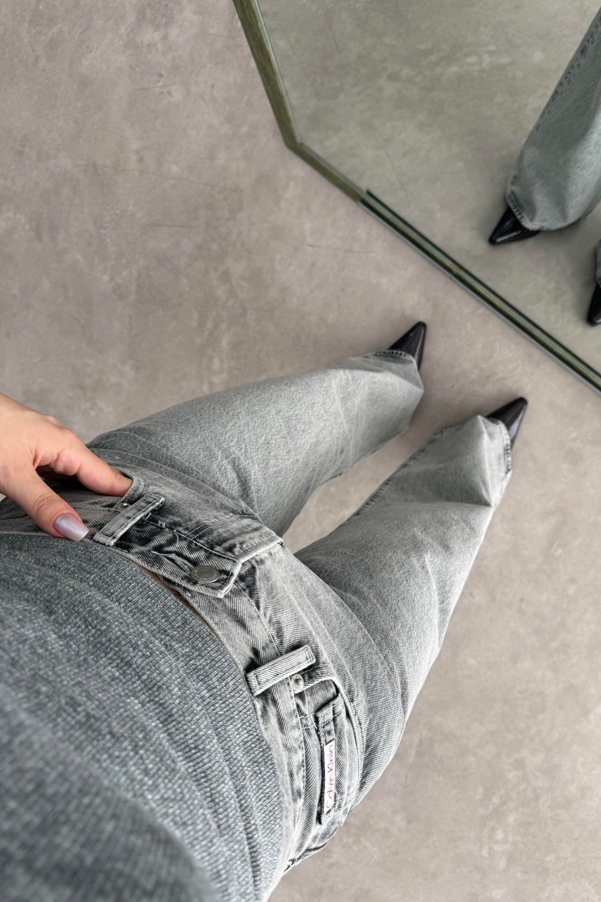 Orijinal Marka Gri Melange Jean