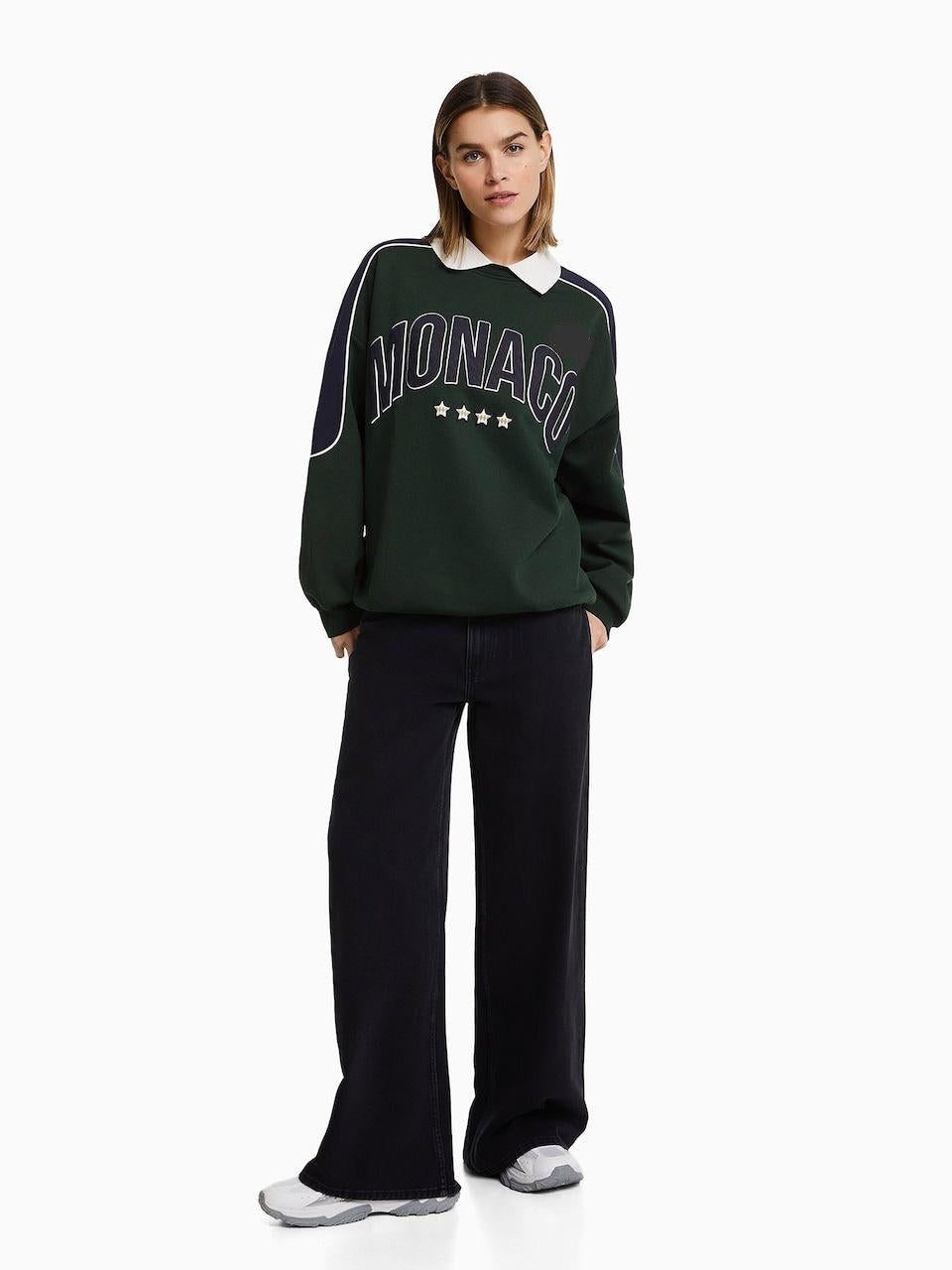 Orijinal Marka Monaco Baskılı Sweatshirt