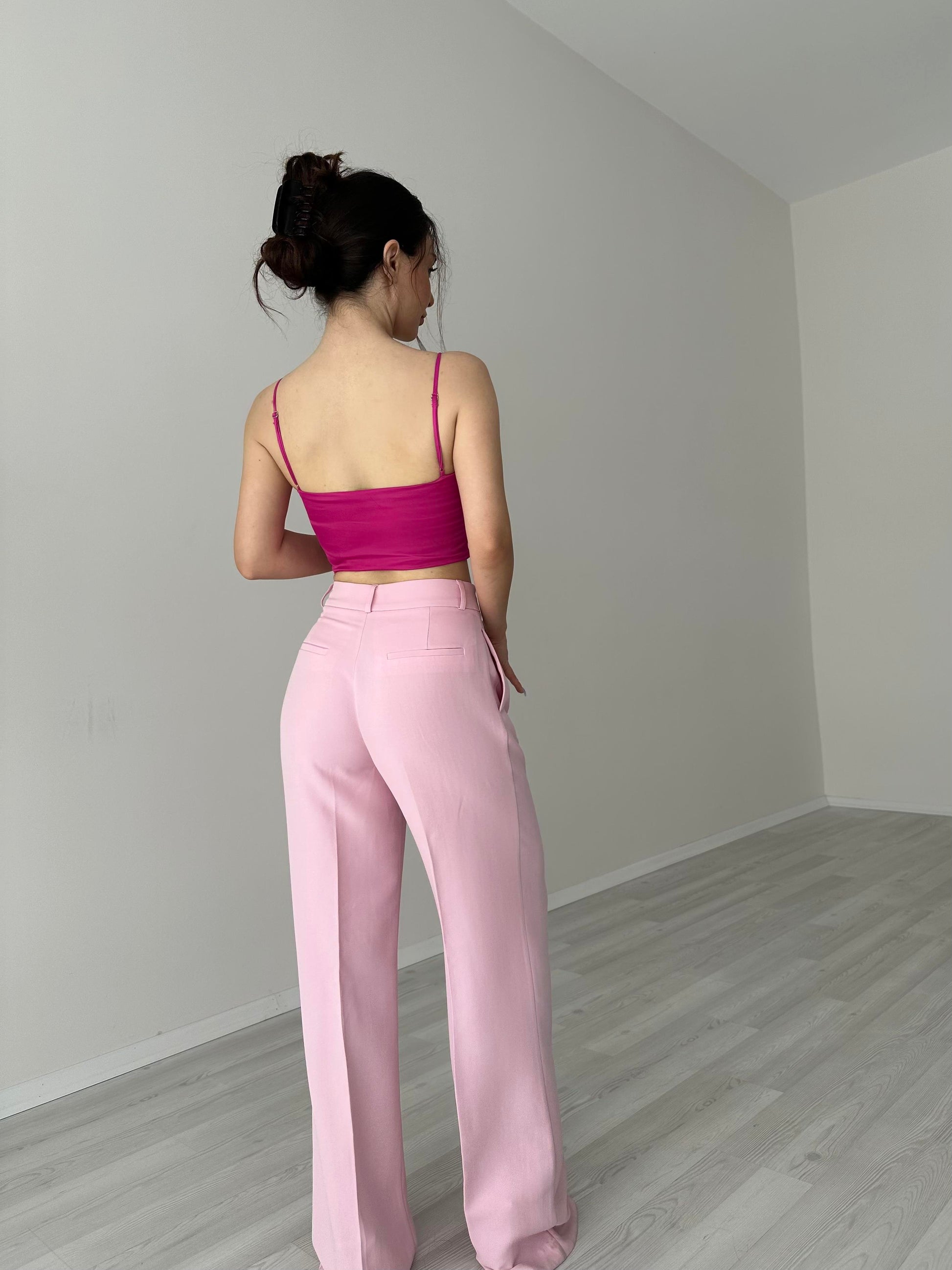 Orijinal Marka Saten Kalp Yaka Fuşya Korse Top