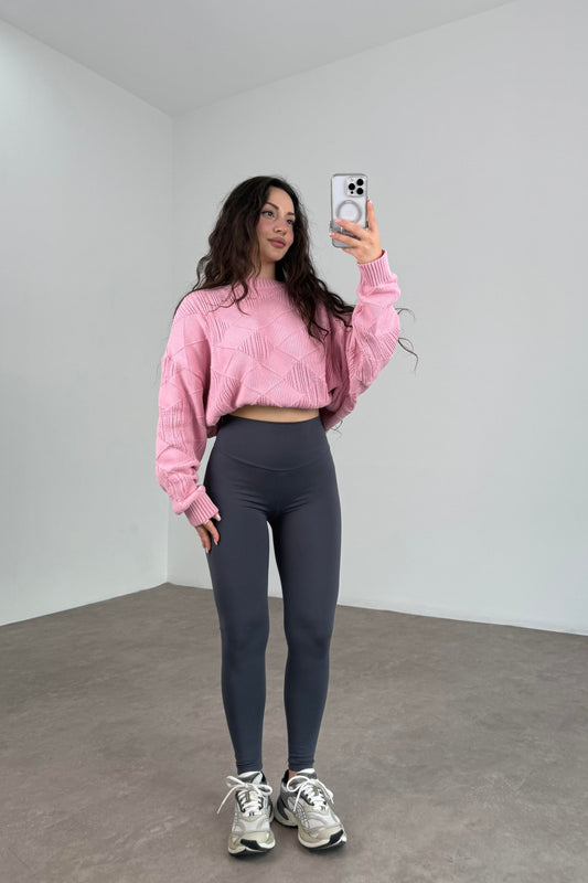 Oys. Modal İçi Pamuk Şardonlu Skinny Antrasit Tayt