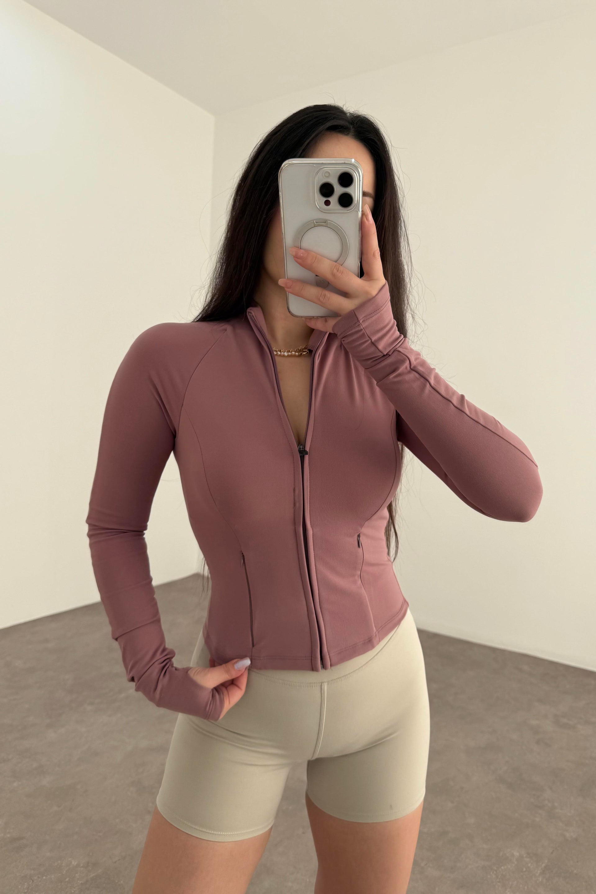 Oys Fermuarlı Spor Ceketi Pembe