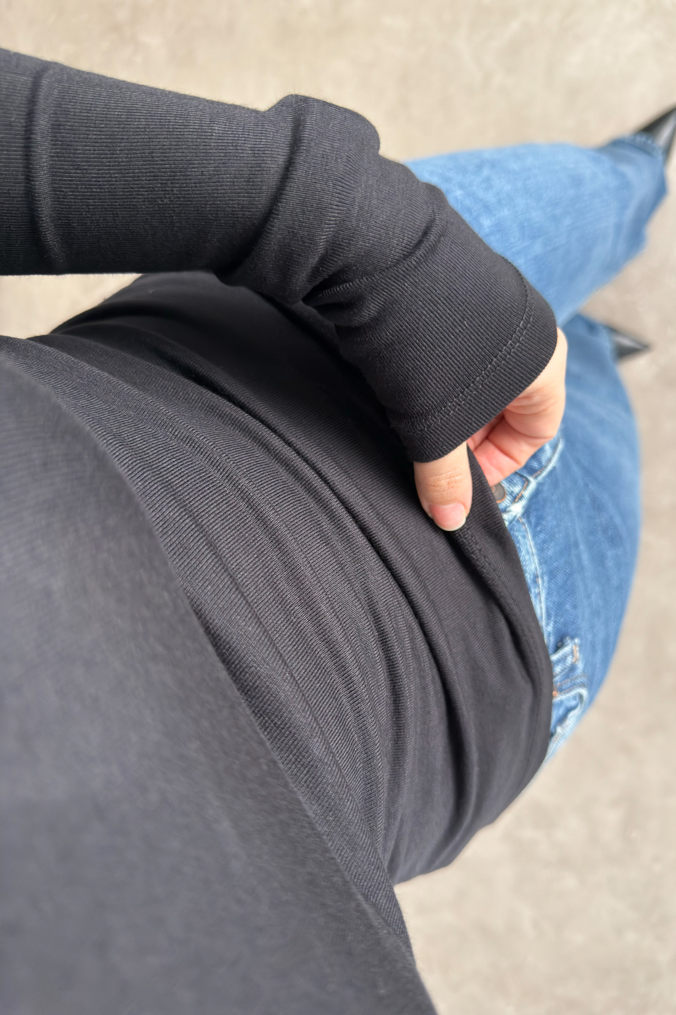 Oysh Kayık Yaka Siyah Body
