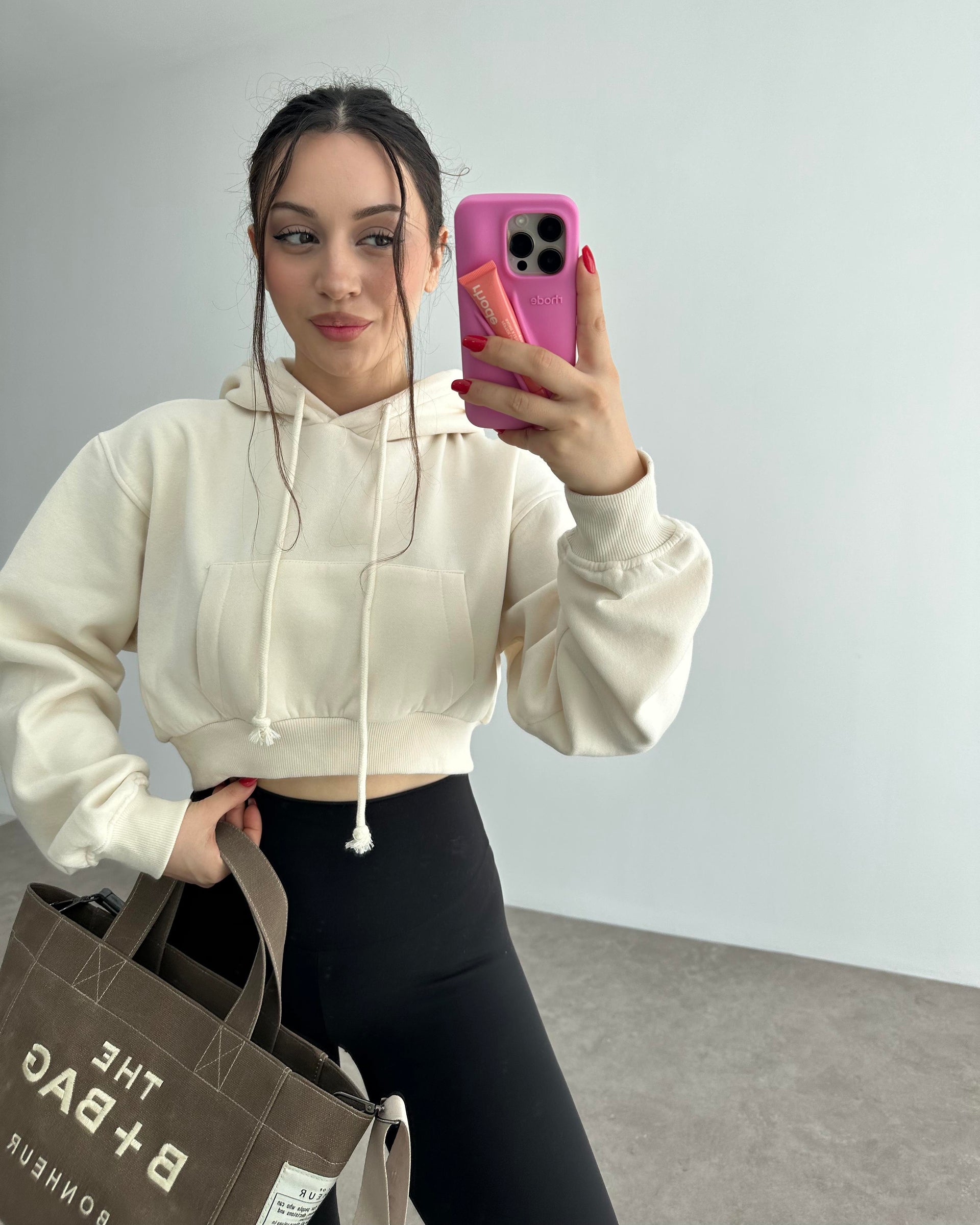 Orijinal Kapşonlu Crop Pb: Sweatshirt